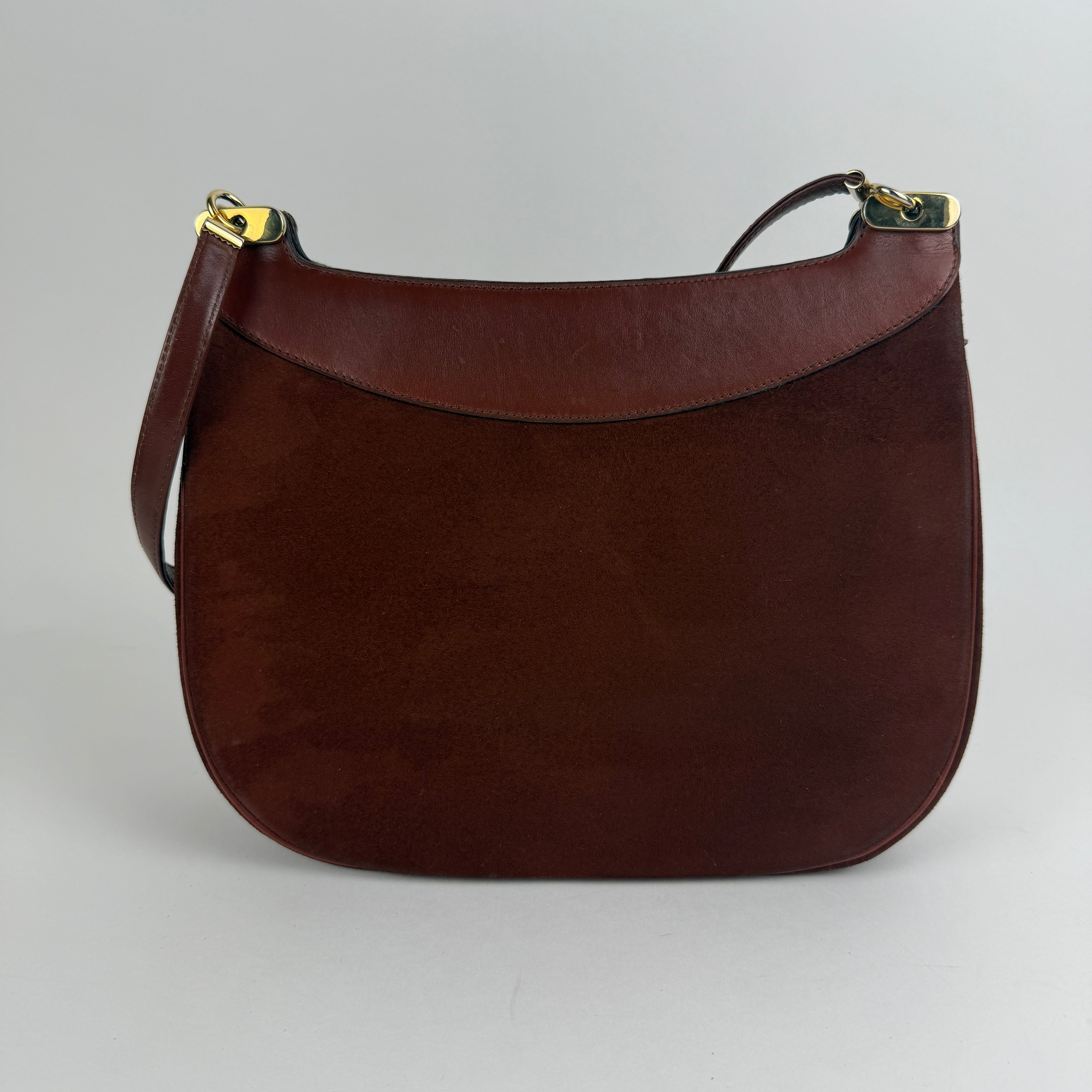 Vintage Suede Hobo Shoulder Bag