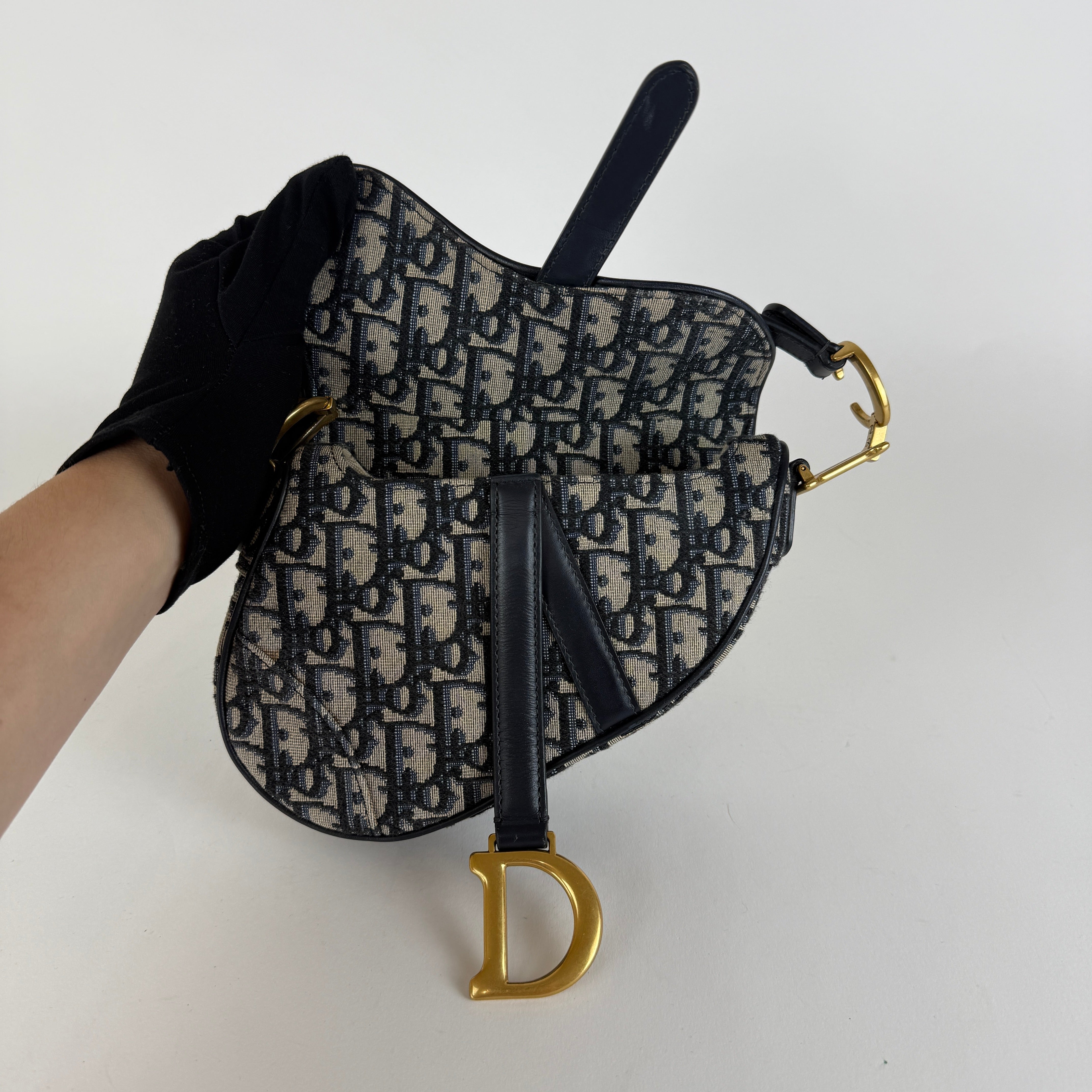 Saddle Mini — Navy Dior Oblique Canvas