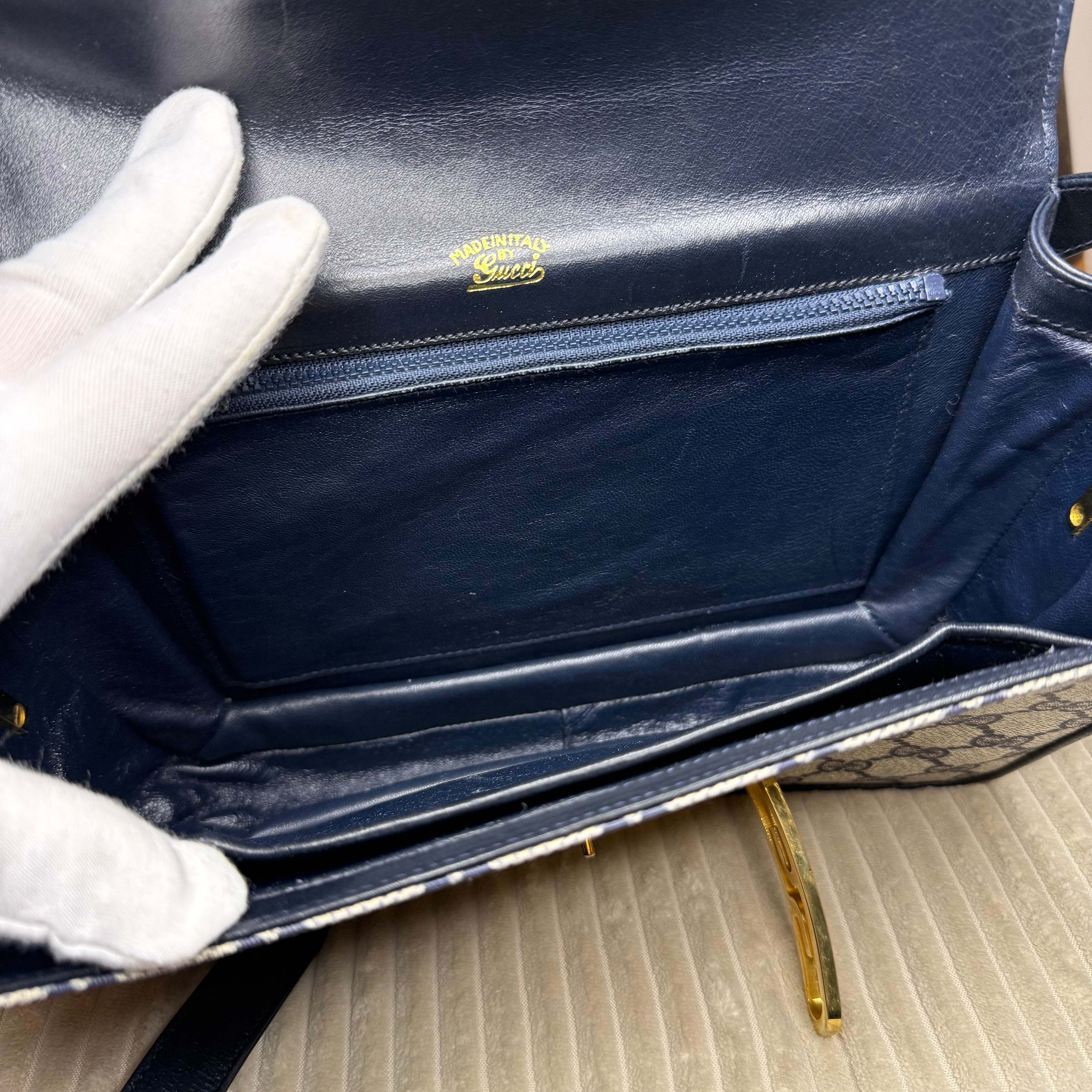 Navy GG Web Crossbody