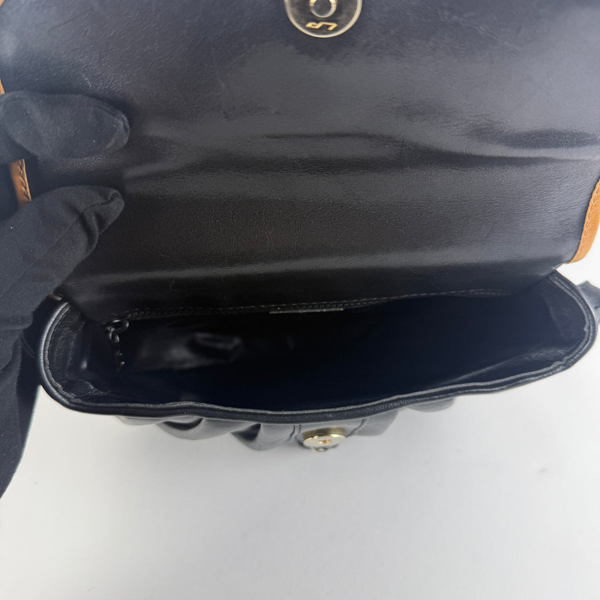 Vintage — Black Leather — Gold-Tone Hardware