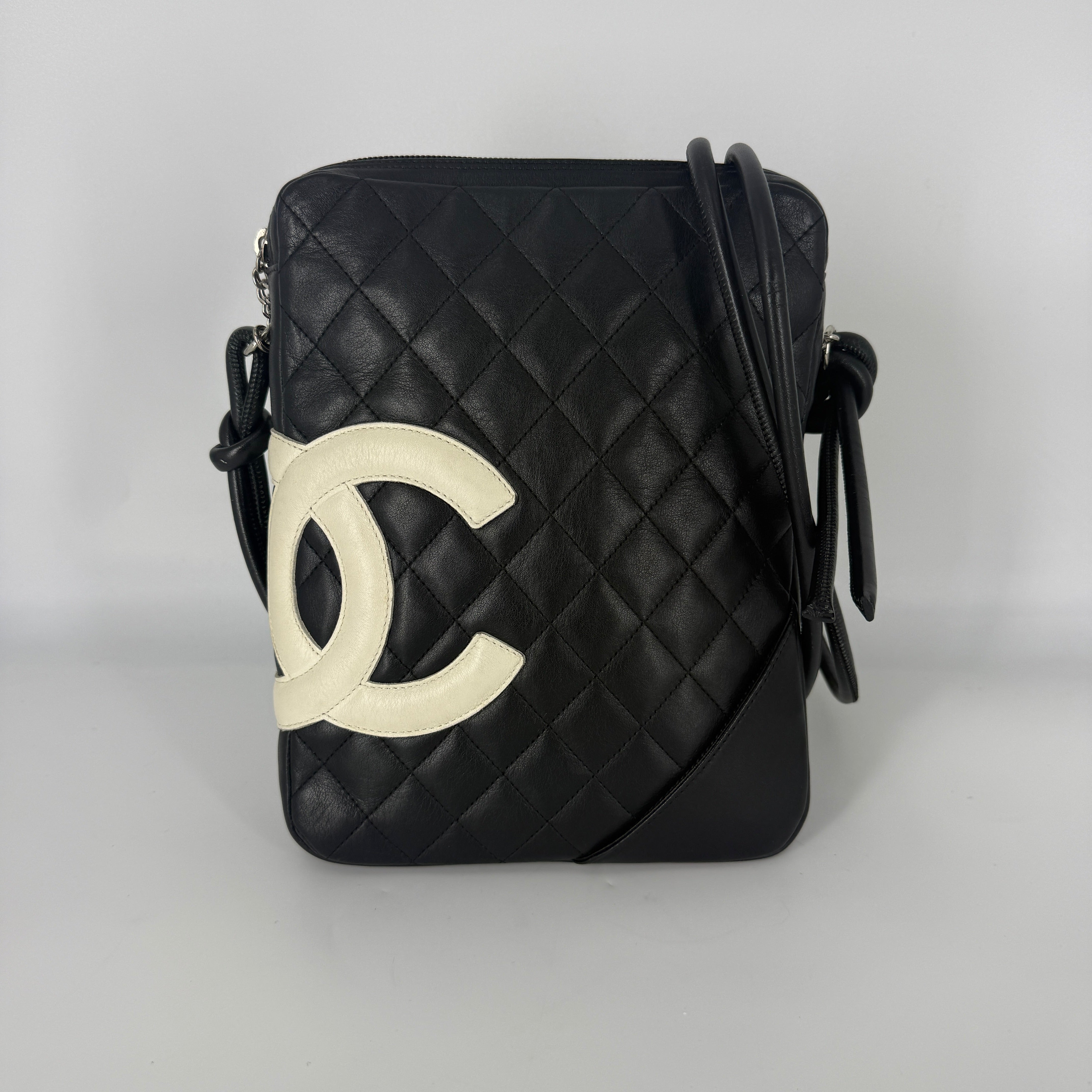 Cambon Line Crossbody Bag – Black & Silver