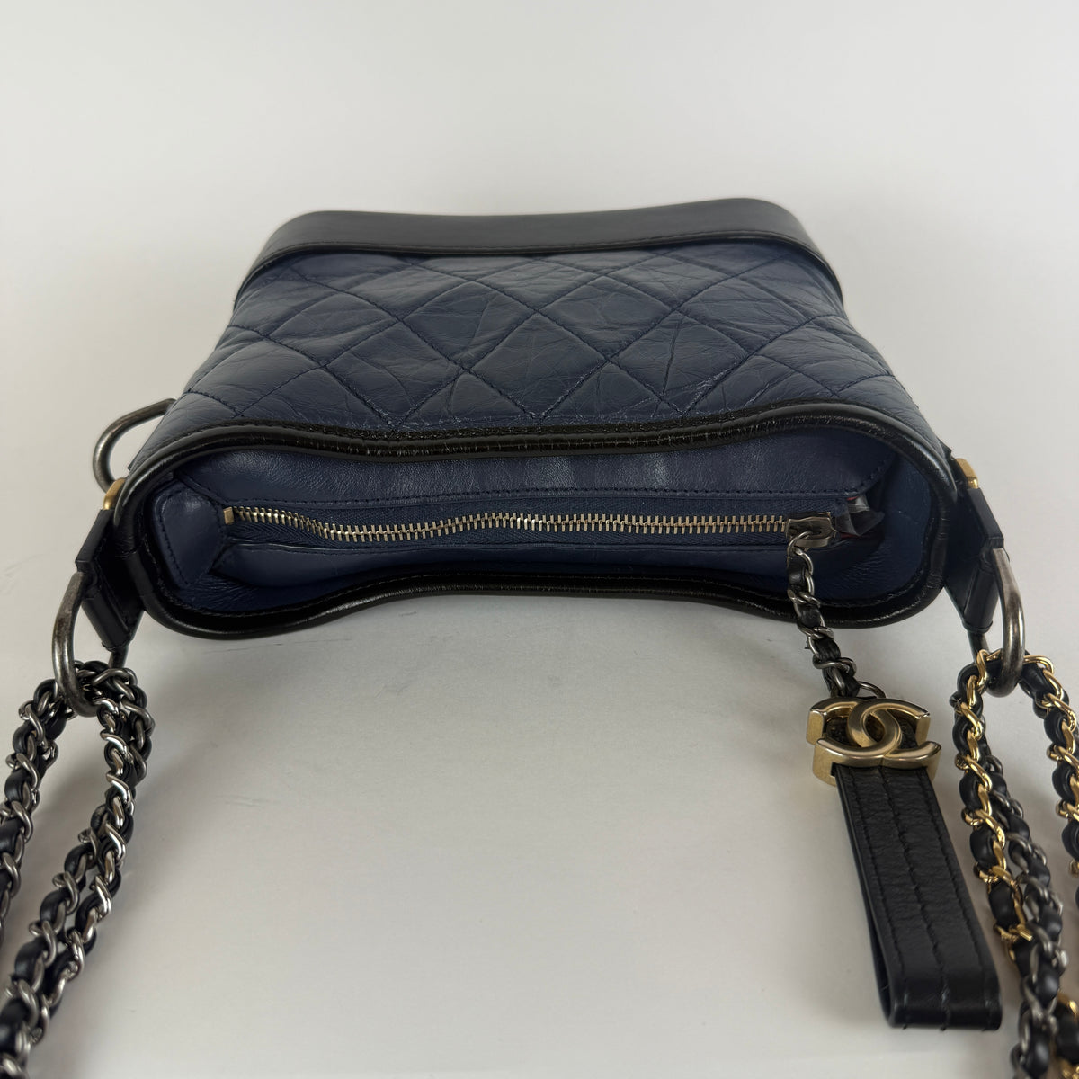Gabrielle Small Hobo — Blue Aged Calfskin — Two-Tone Hardware