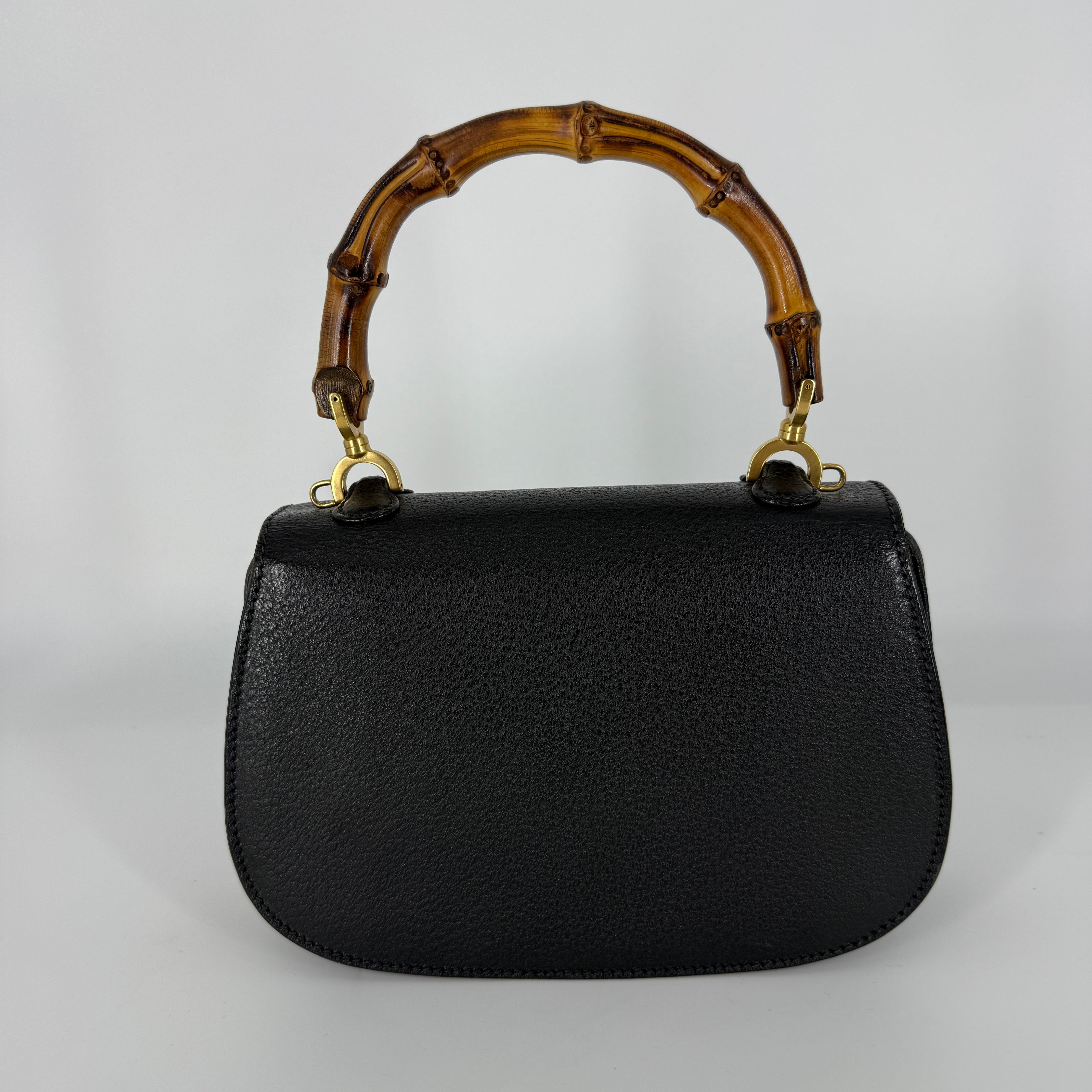 Bamboo Top Handle Bag – Black