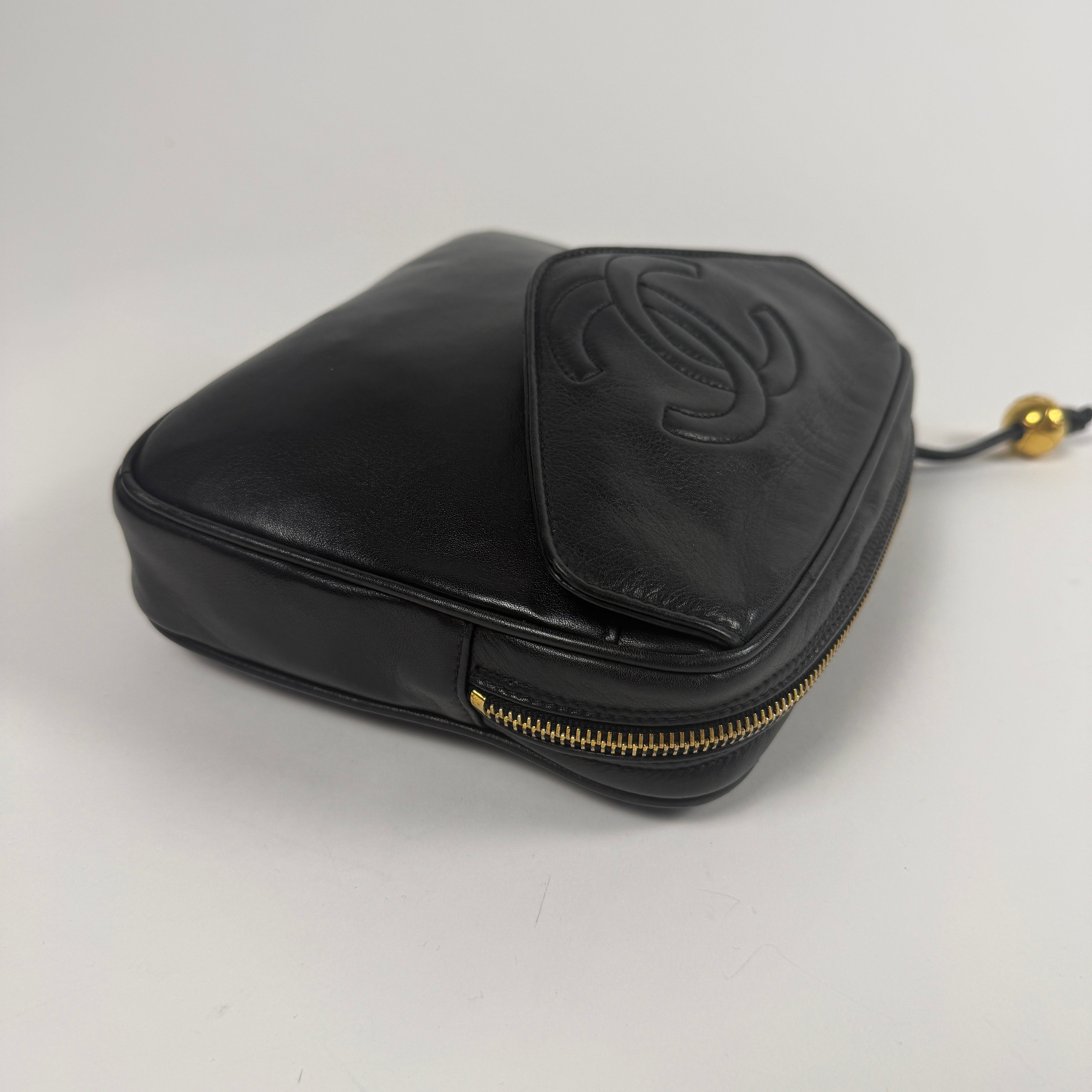 Vintage CC Waist Bag – Black Leather