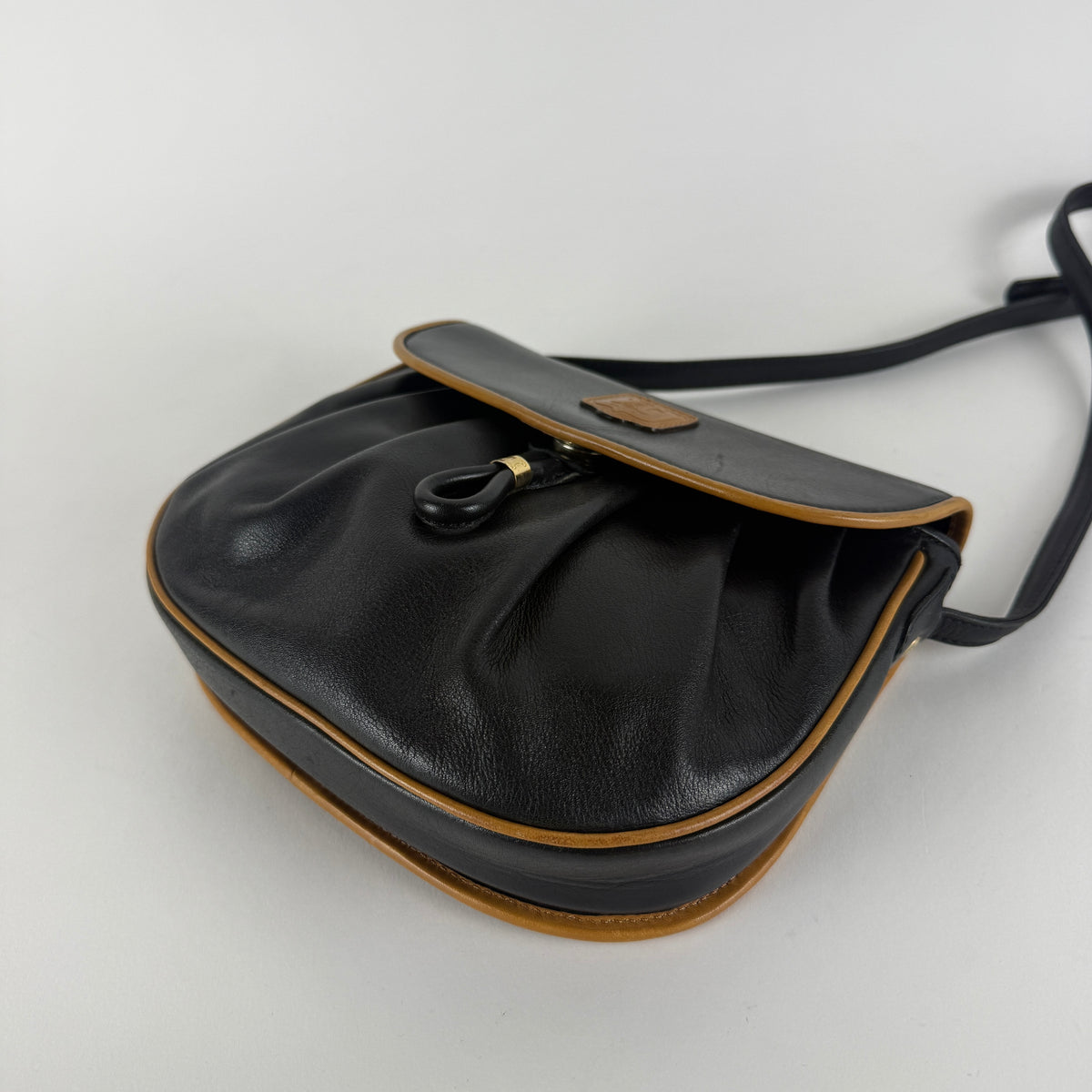Vintage — Black Leather — Gold-Tone Hardware
