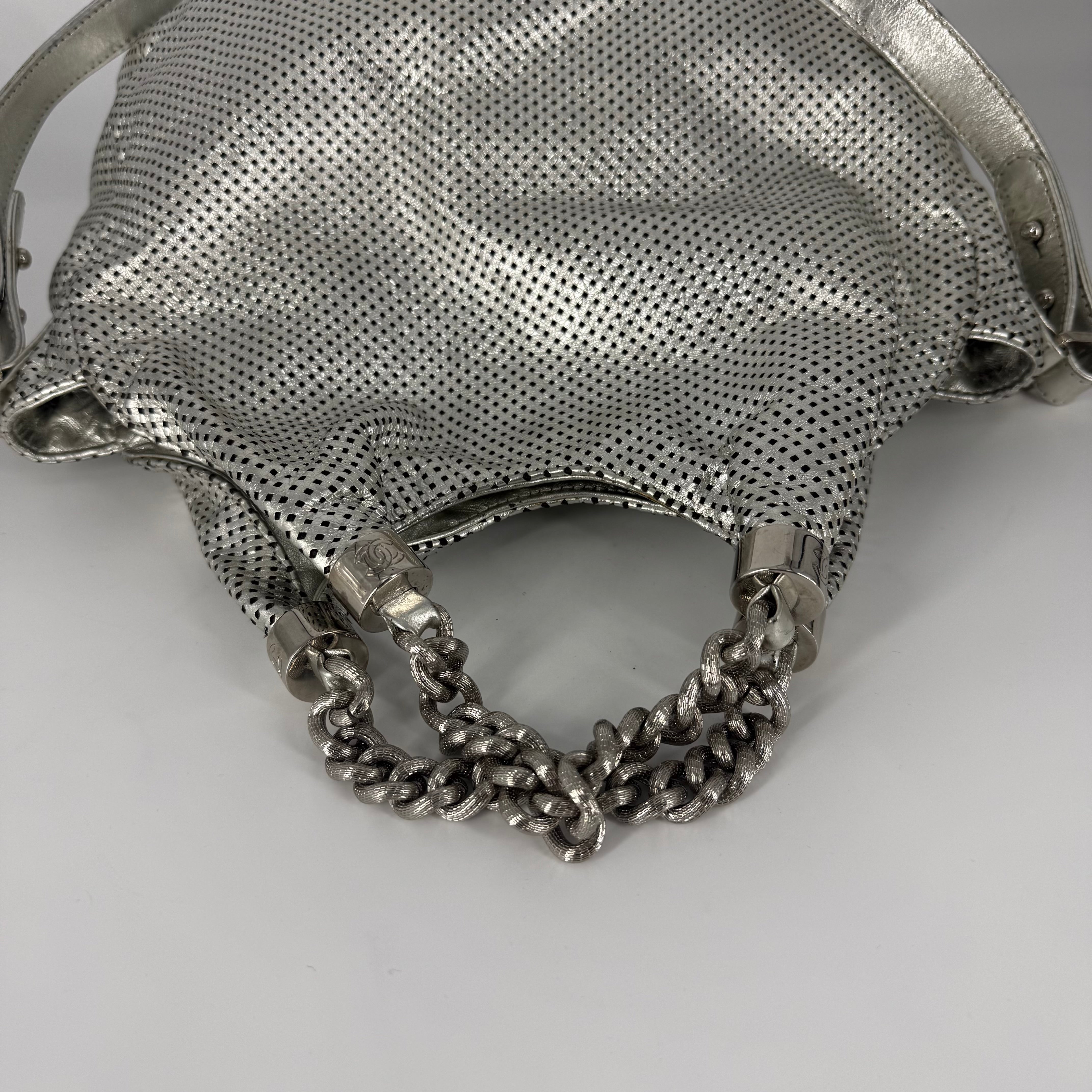 Rodeo Drive Tote – Perforated Leather – Silver Hardware