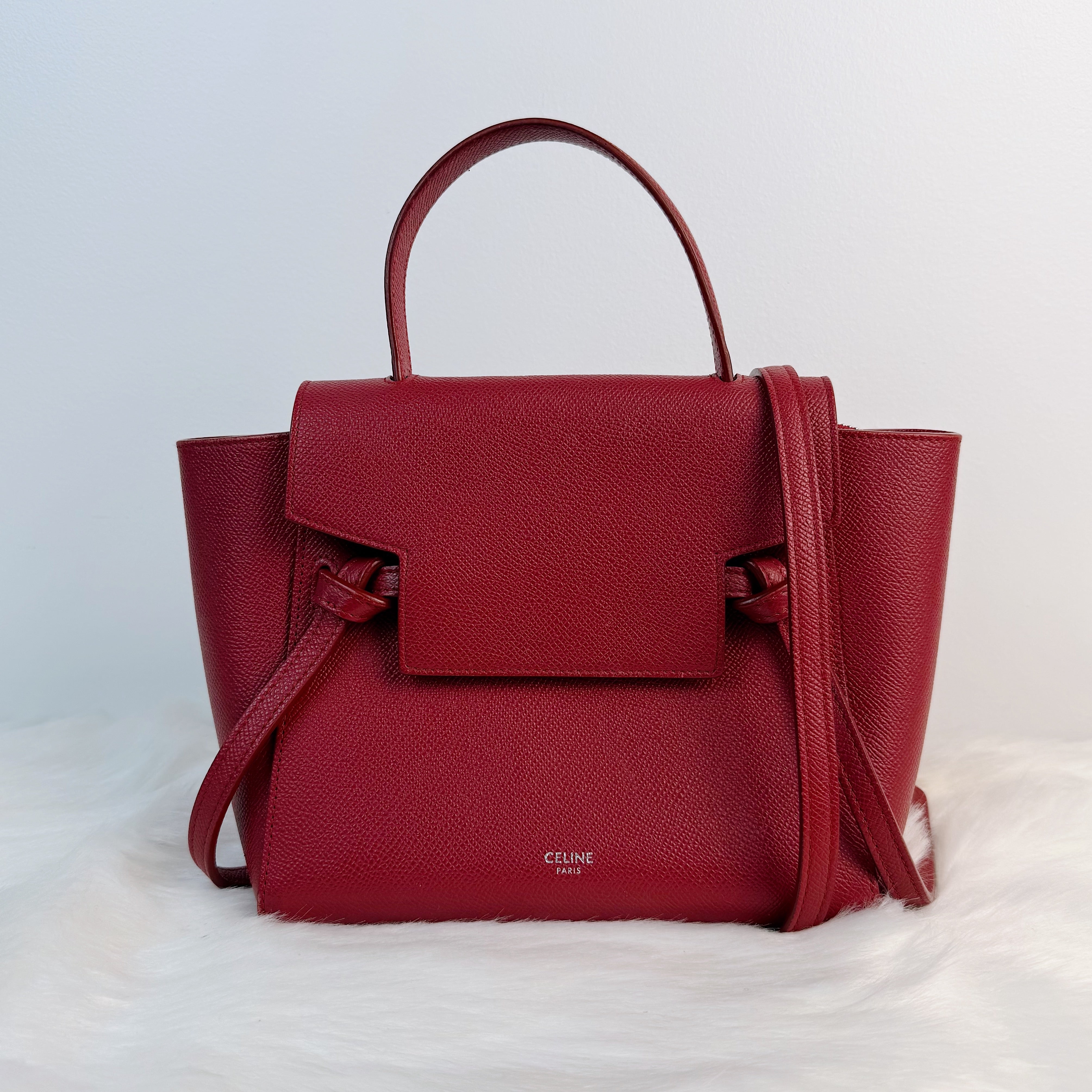 Nano Belt Red Crossbody Bag