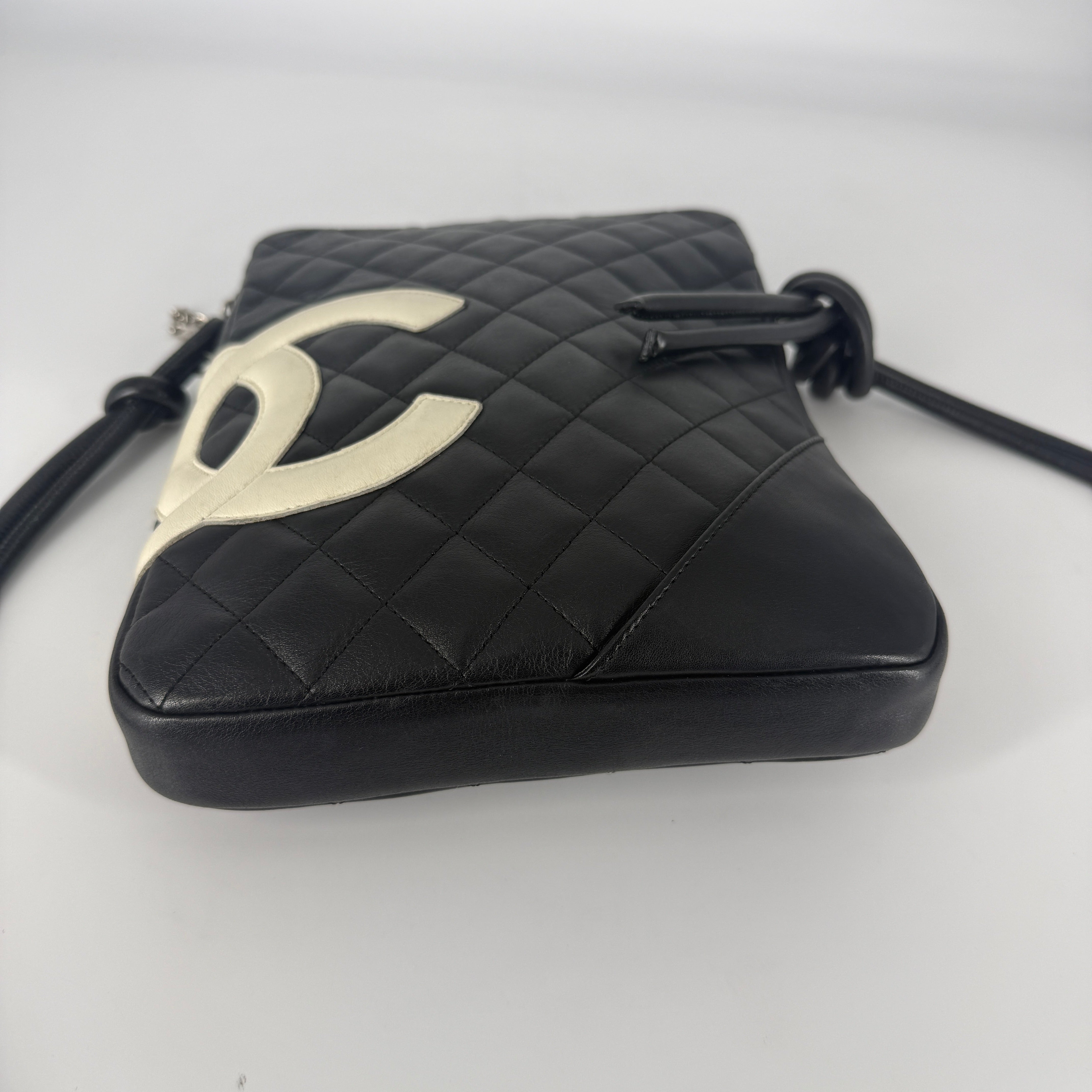 Cambon Line Crossbody Bag – Black & Silver