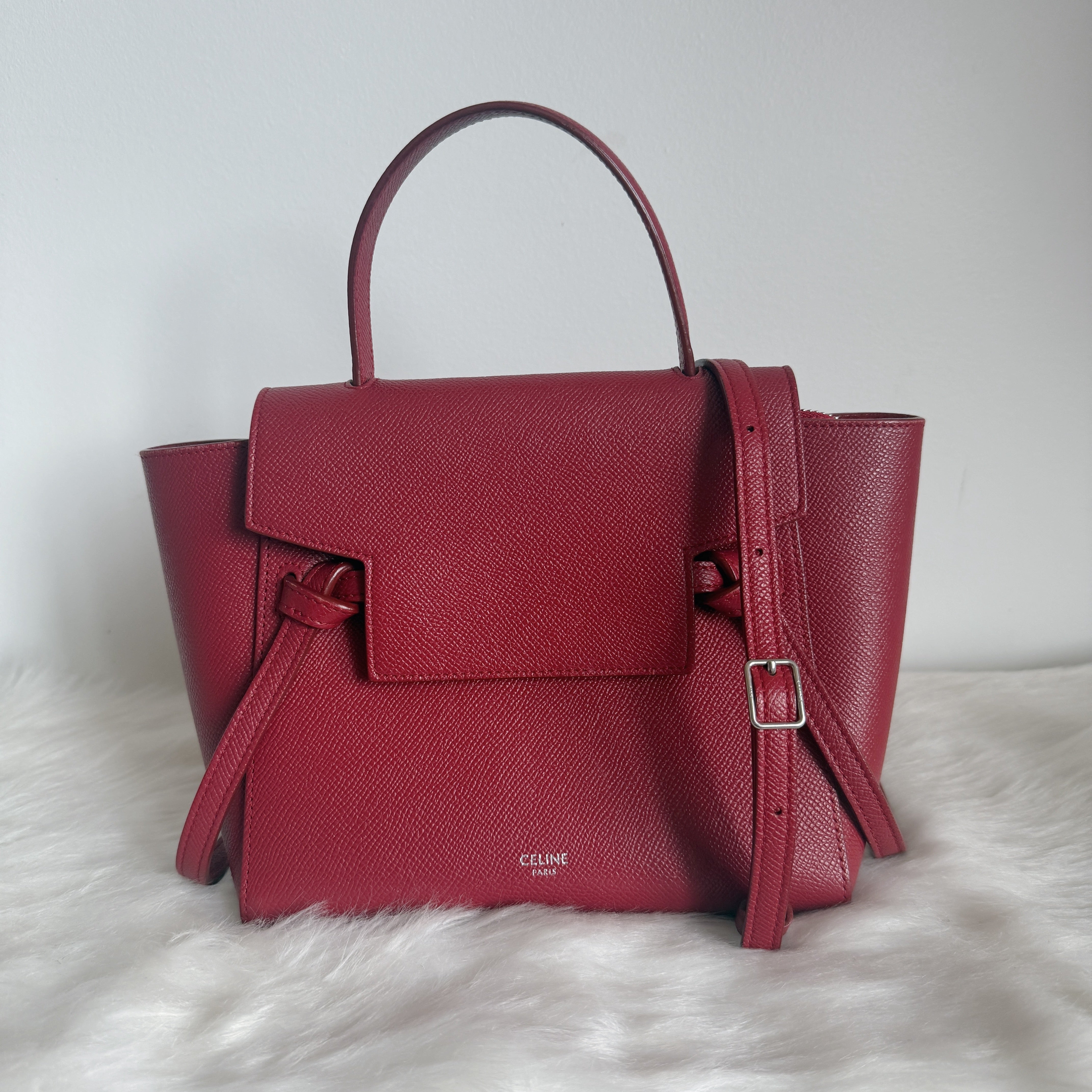 Nano Belt Red Crossbody Bag