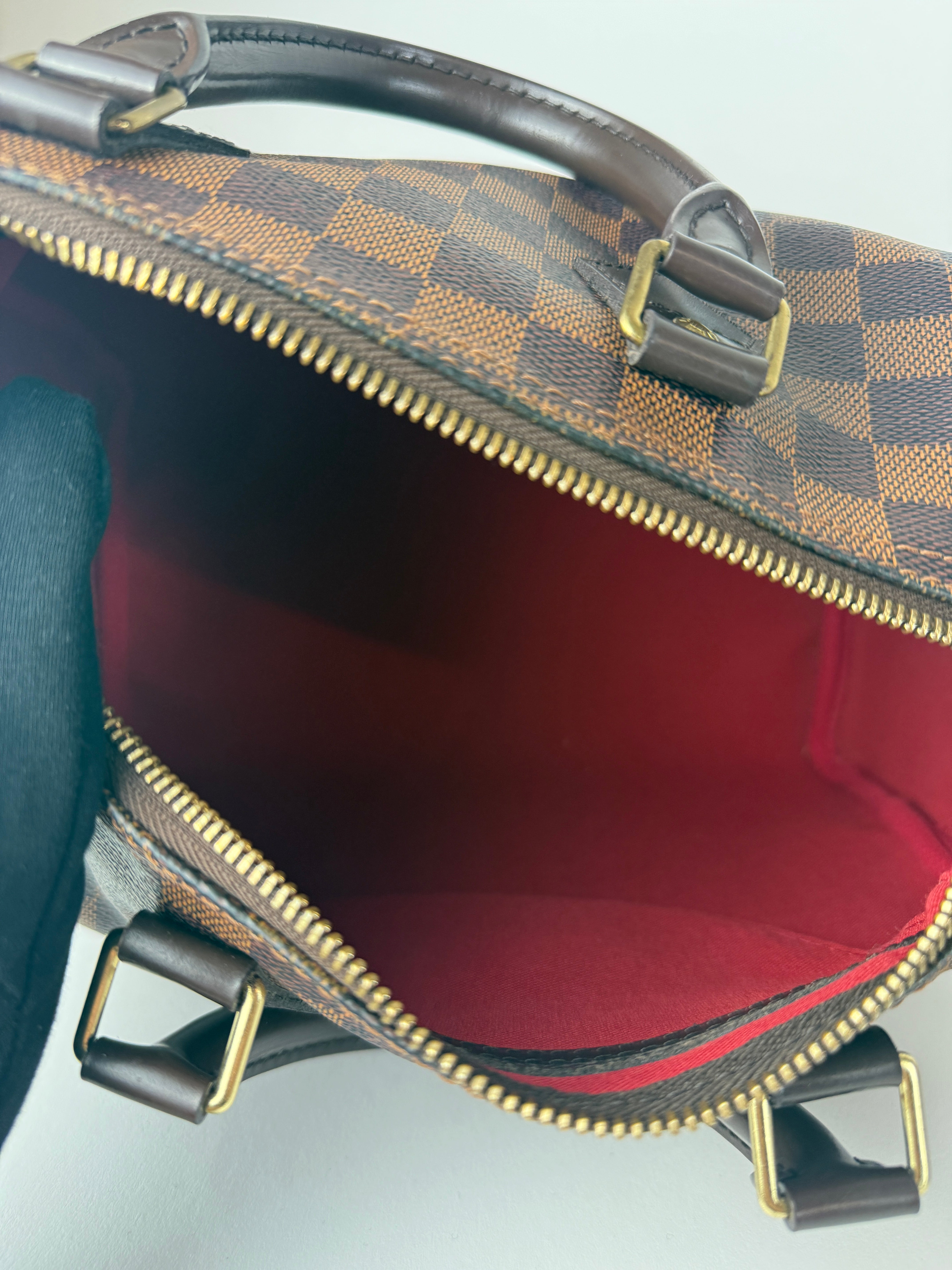 Speedy 25 — Damier Ebene Canvas