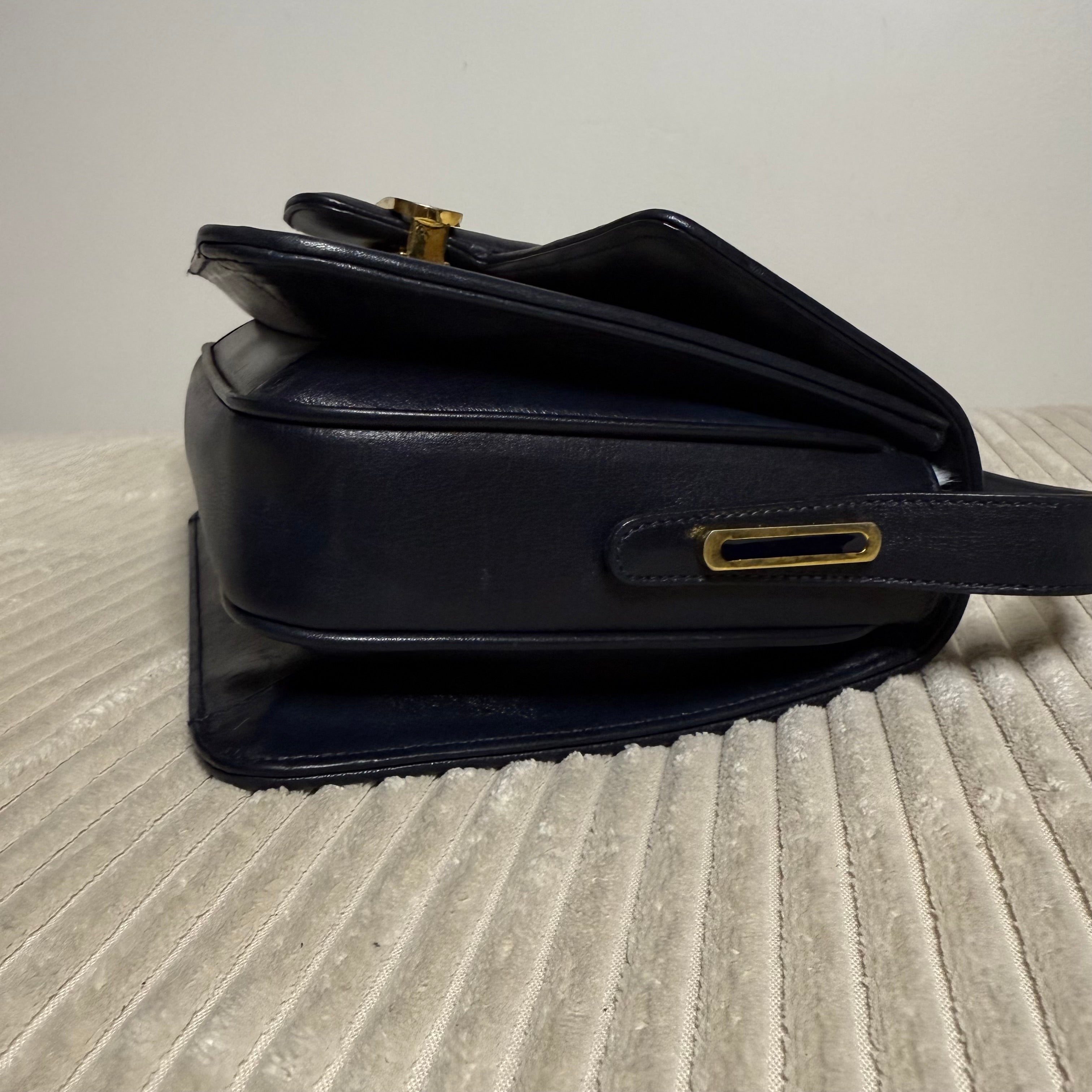 Navy GG Web Crossbody