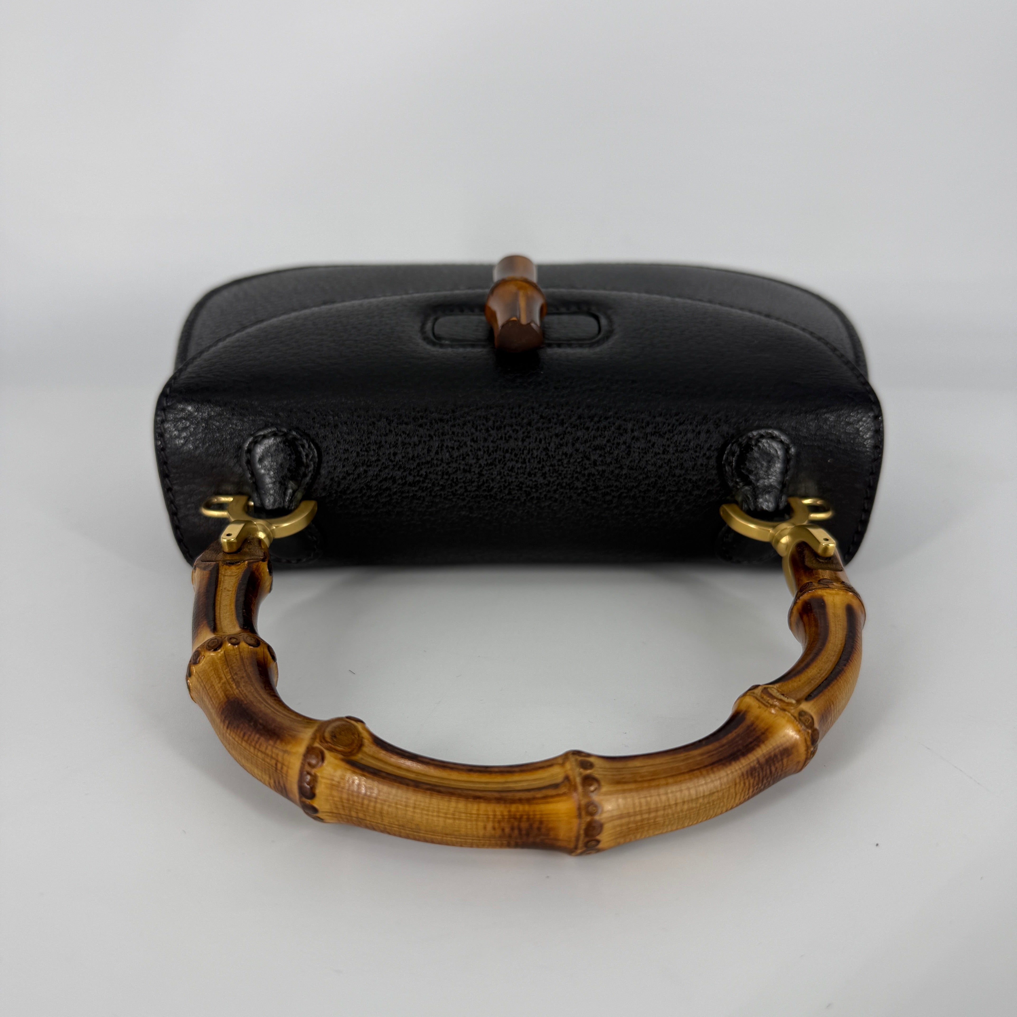 Bamboo Top Handle Bag – Black