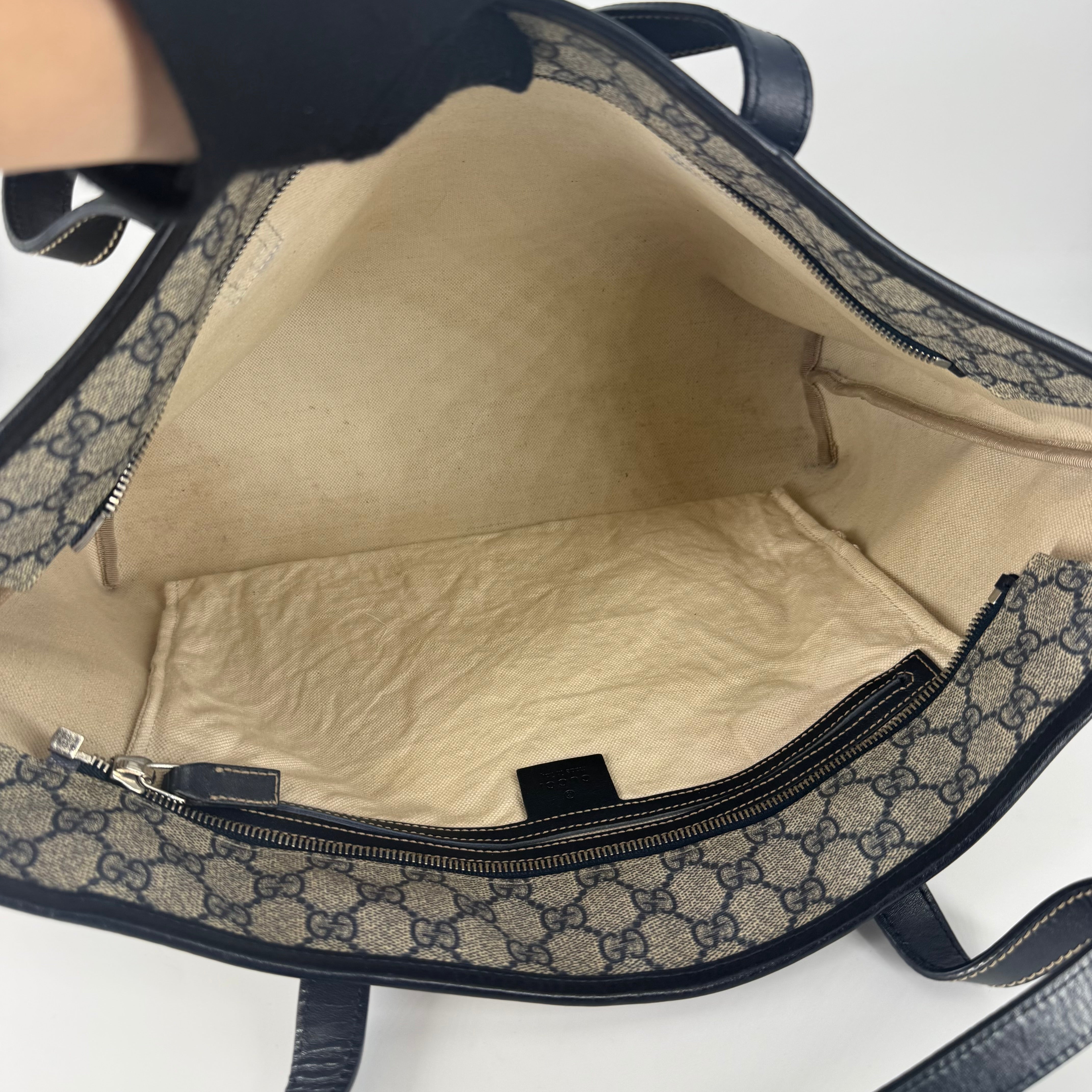 GG Canvas Navy Tote Bag