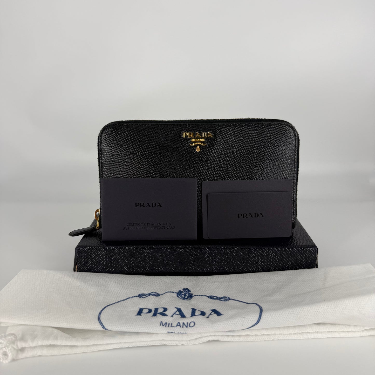 PRADA Saffiano Leather Long Wallet