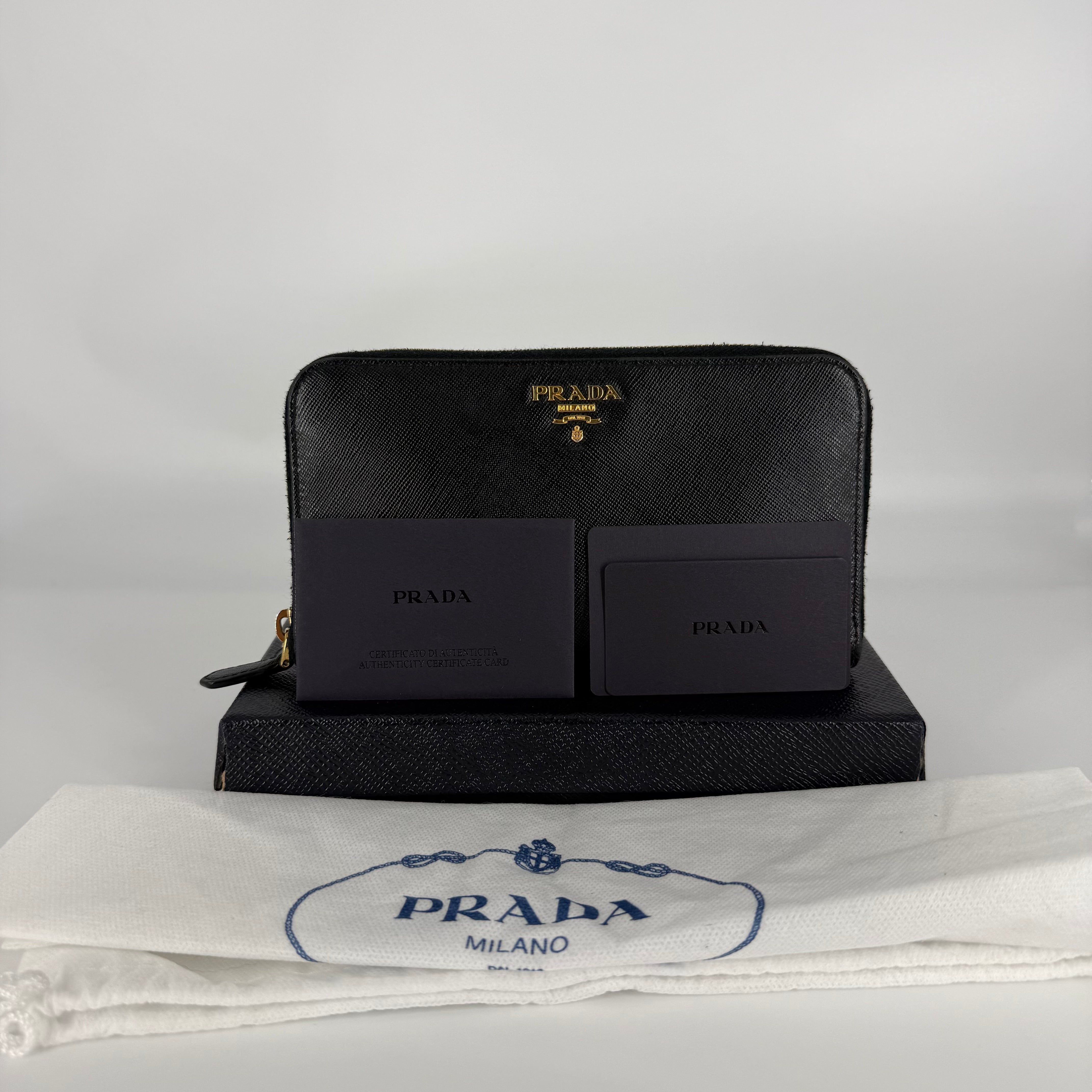 Saffiano Leather Long Wallet