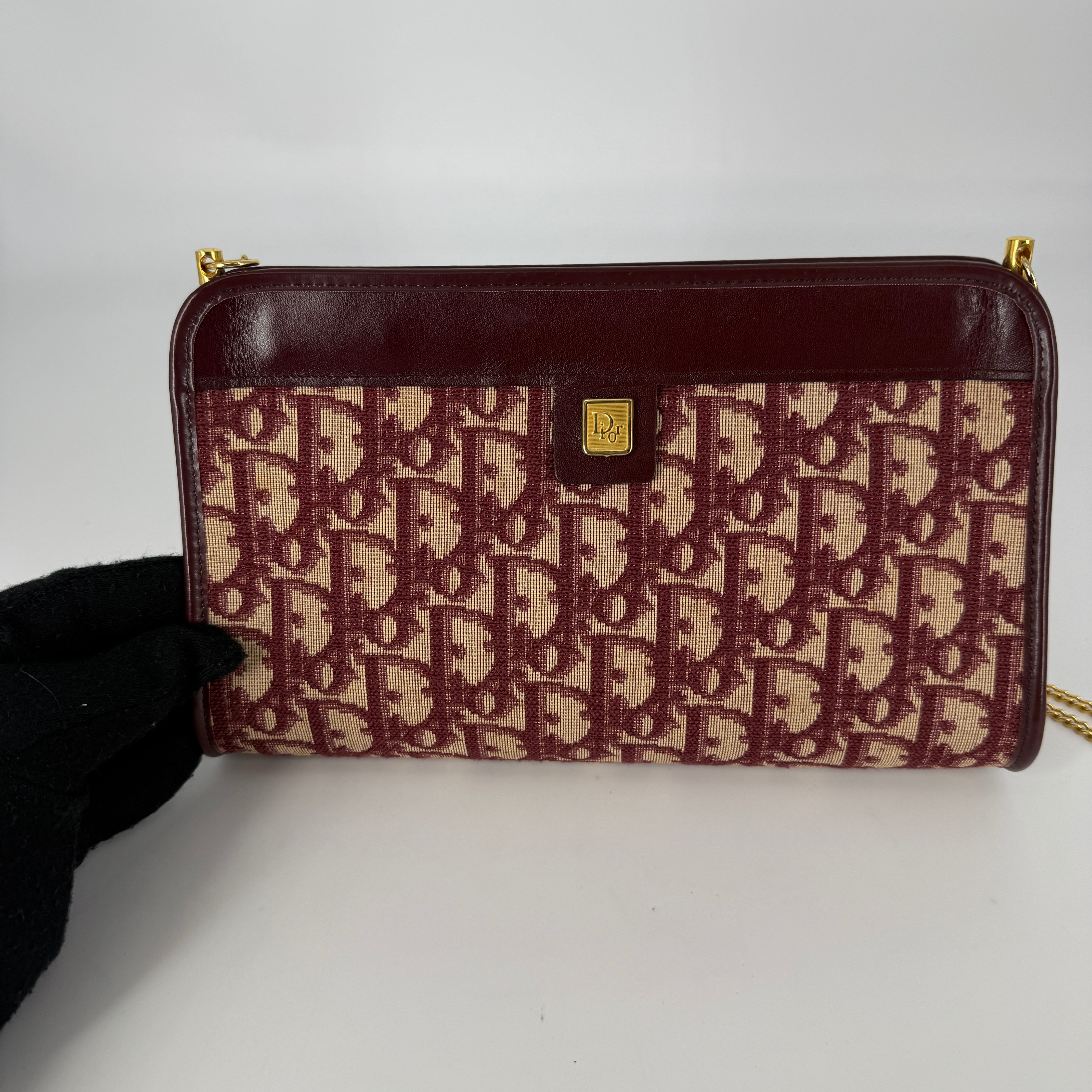 Vintage Chain Clutch — Oblique Canvas & Leather