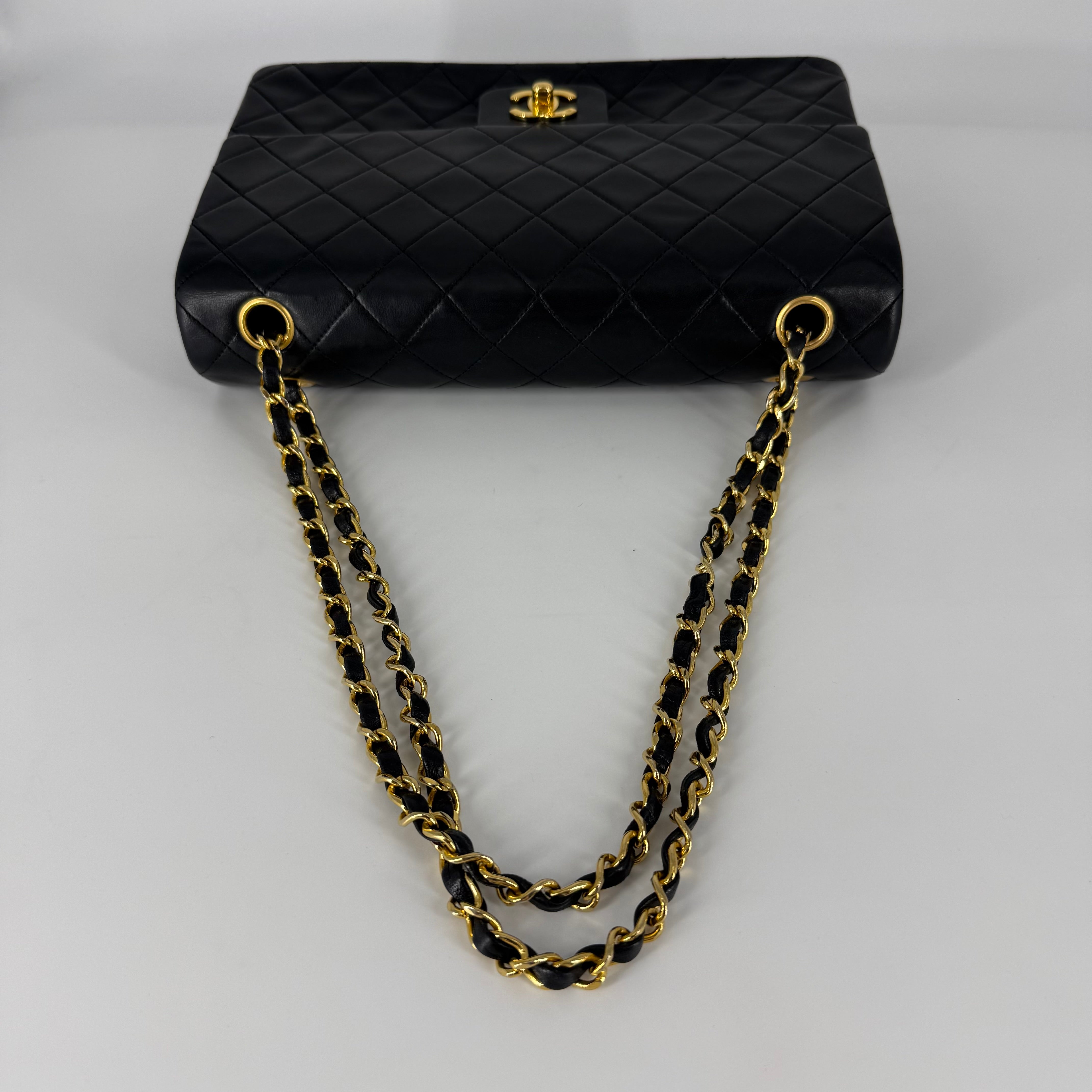 Vintage Single Flap Shoulder Bag 24k Gold