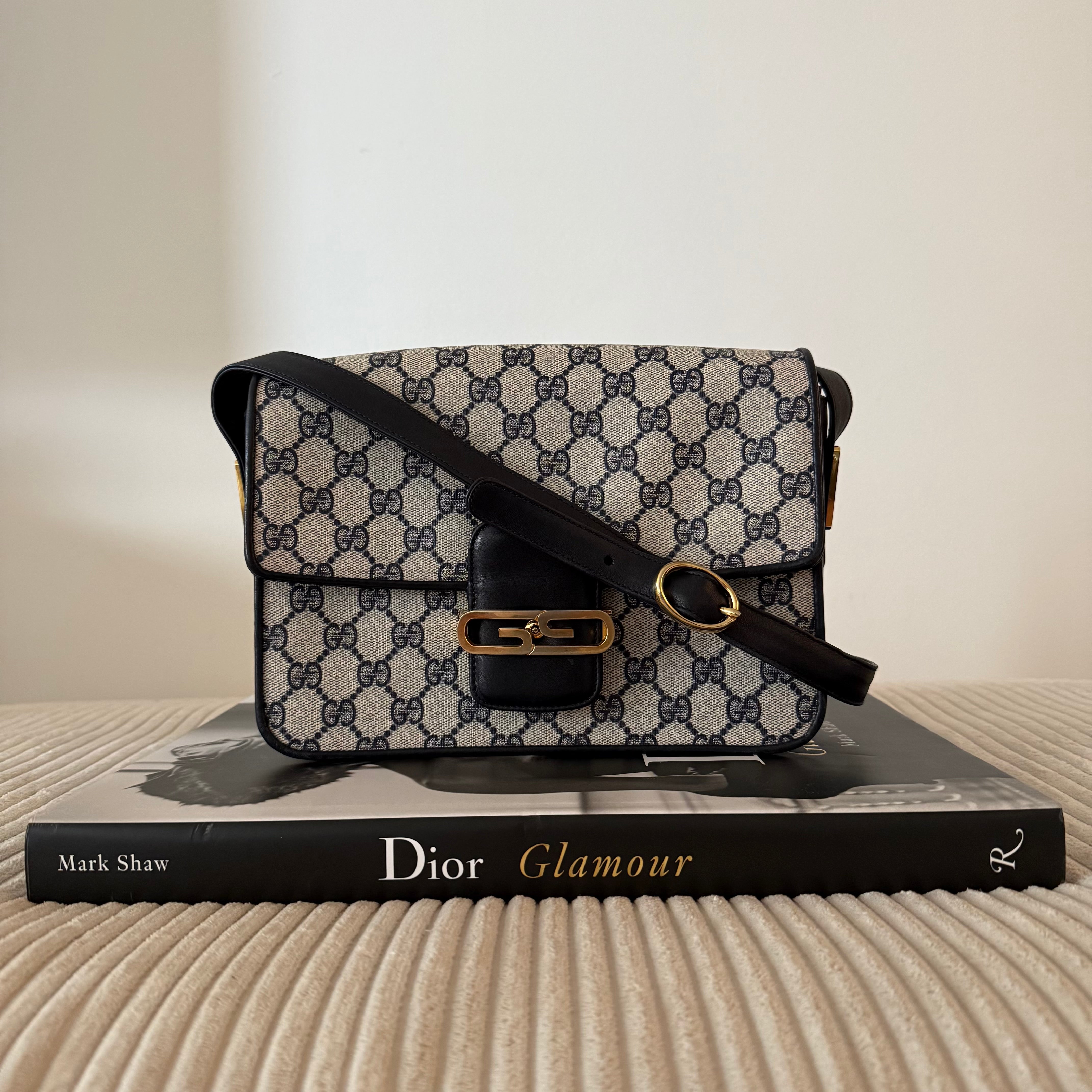 Navy GG Web Crossbody
