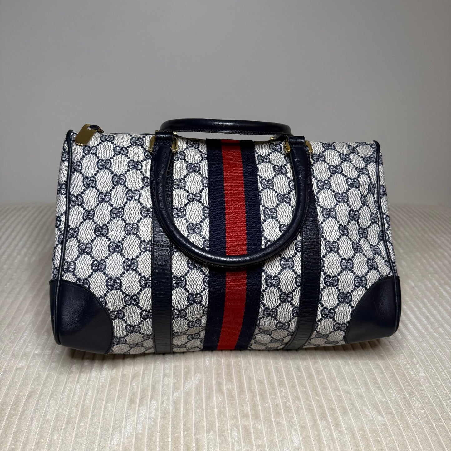 Gucci - Web Supreme Canvas Boston Bag