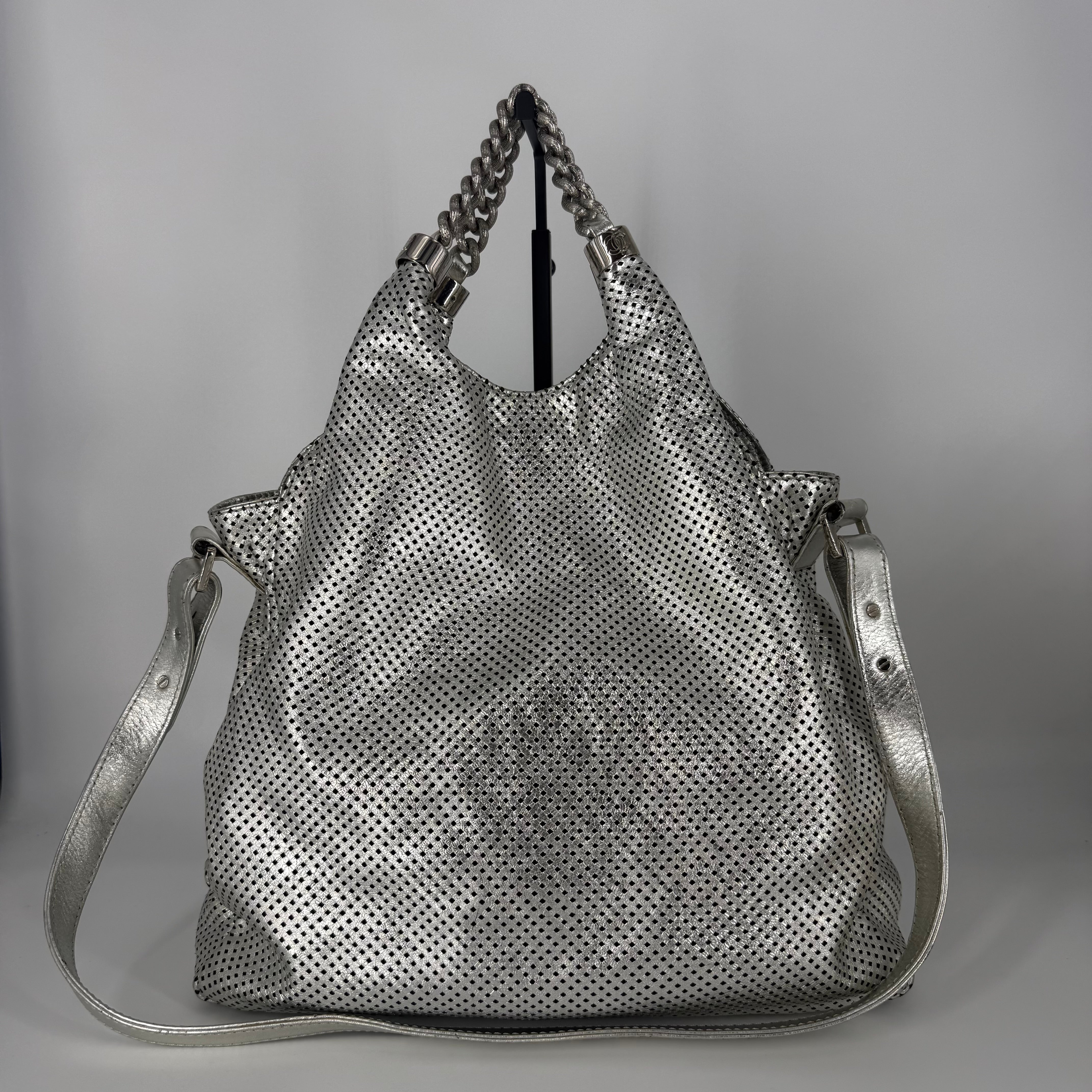 Rodeo Drive Tote – Perforated Leather – Silver Hardware
