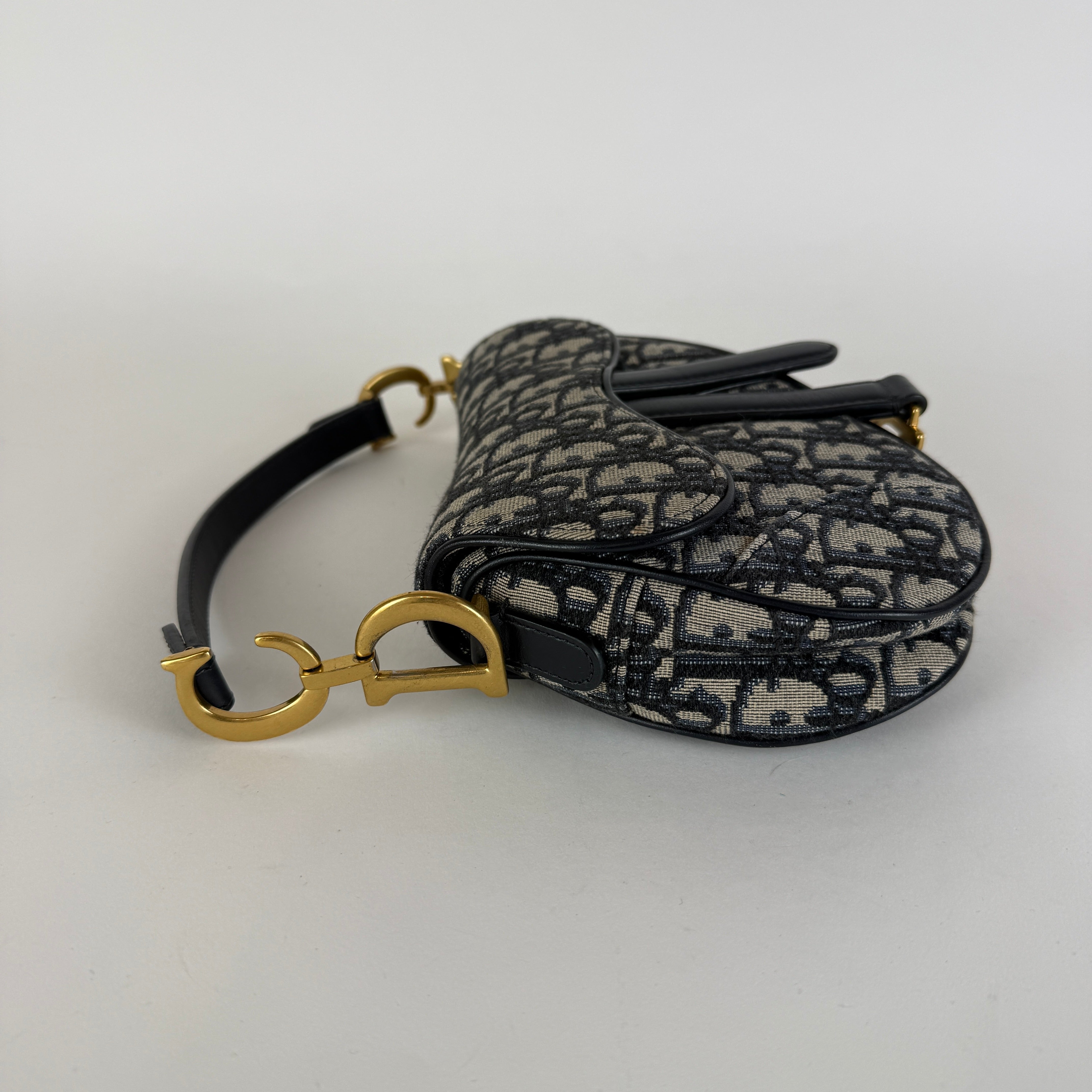 Saddle Mini — Navy Dior Oblique Canvas
