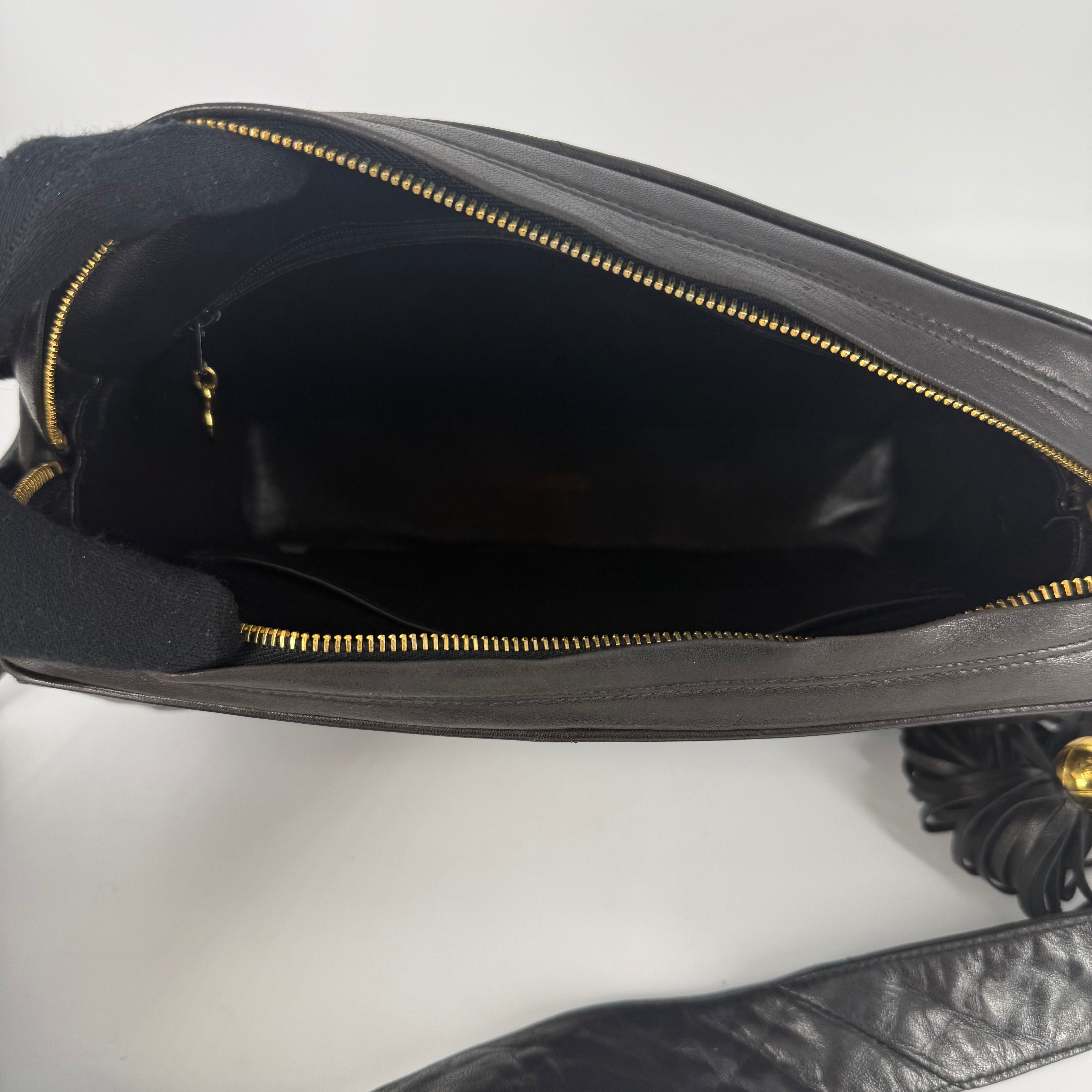 Quilted Leather Crossbody Bag 24 Karat Gold