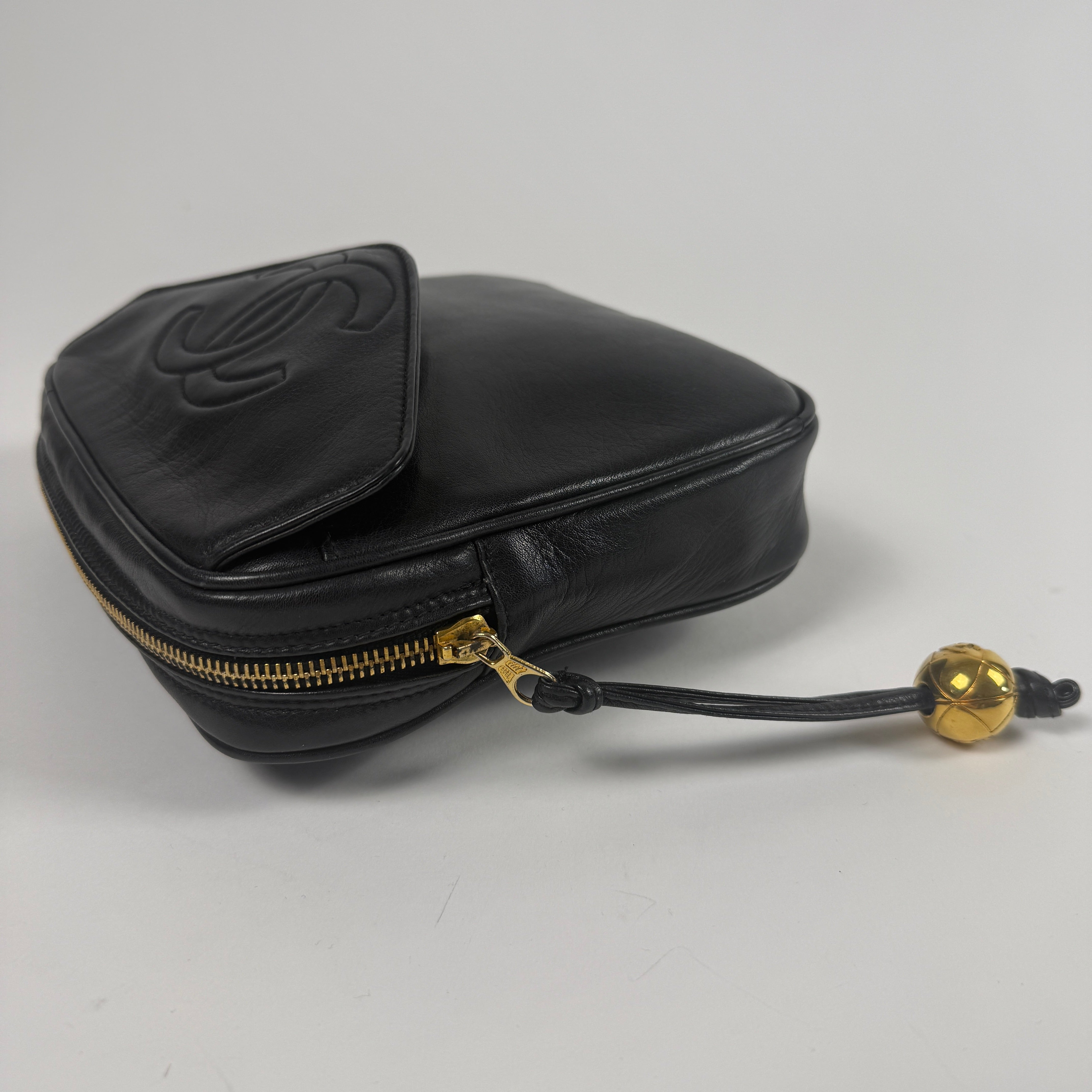 Vintage CC Waist Bag – Black Leather