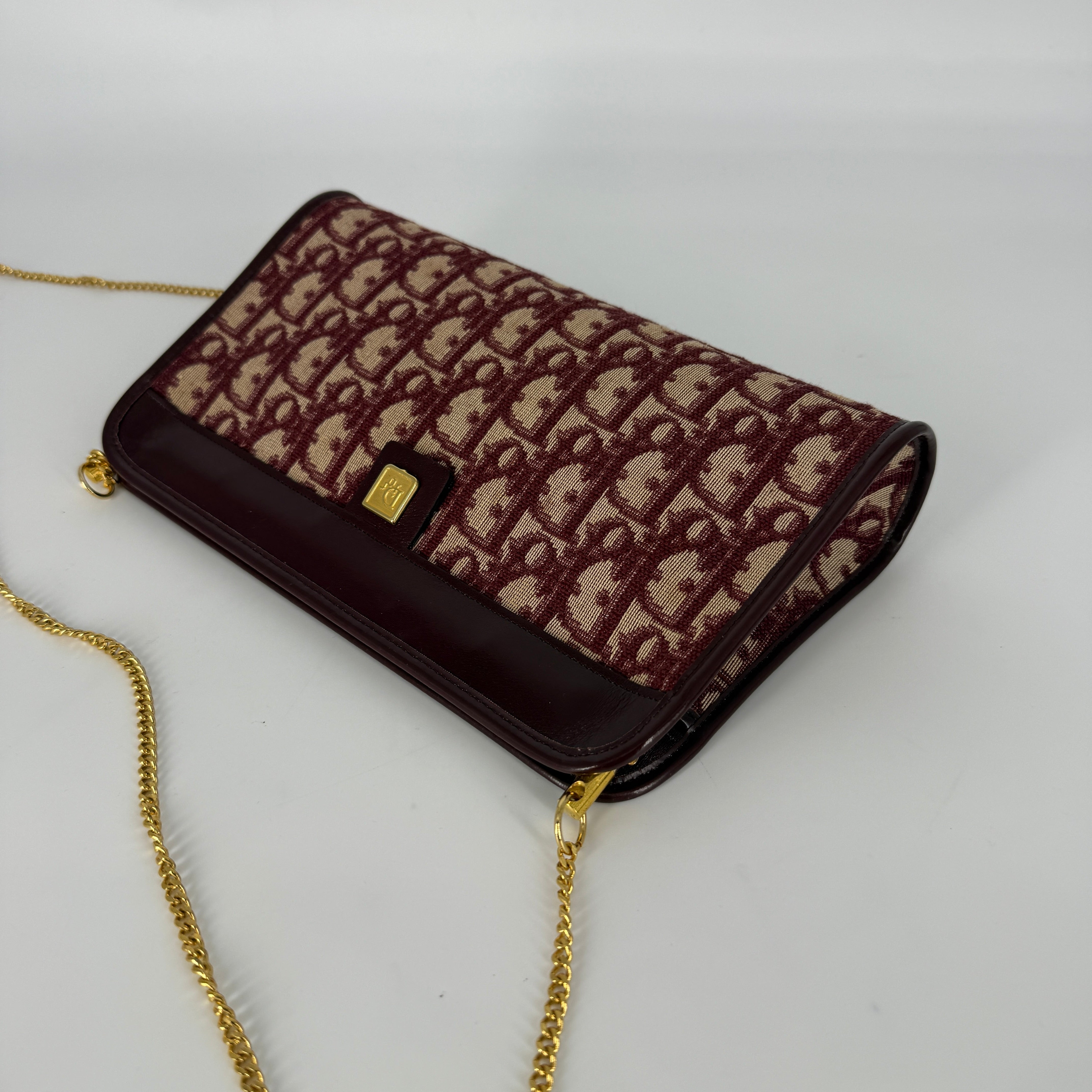 Vintage Chain Clutch — Oblique Canvas & Leather