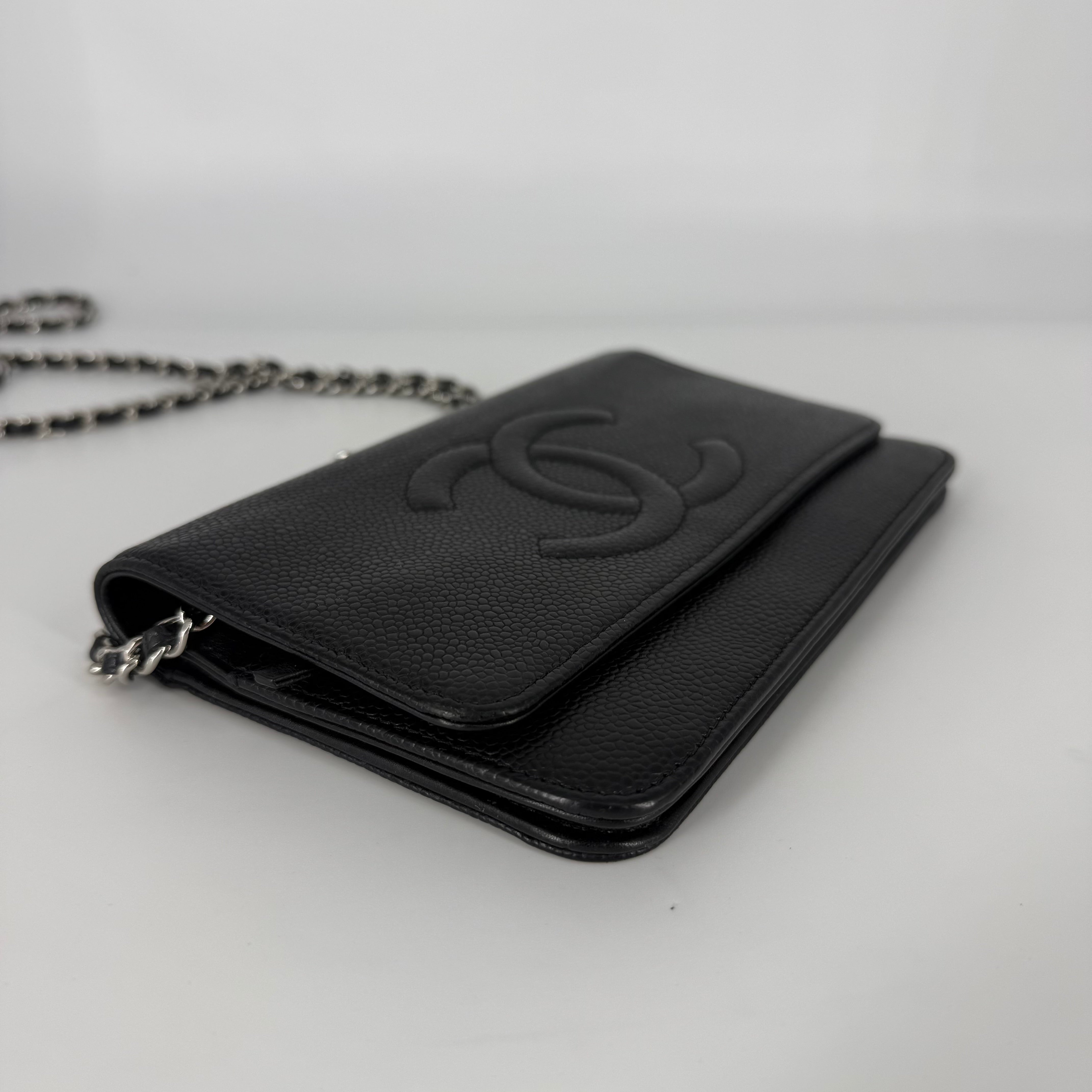 CHANEL Classic Wallet on Chain (WOC) Black Caviar Leather