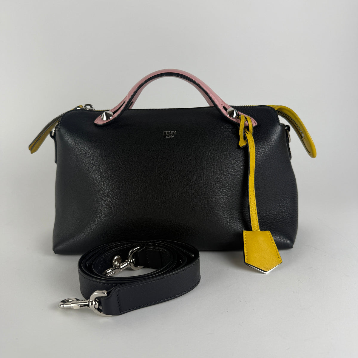 By The Way — Black Leather with Multicolor Details — Silver-Tone Hardware