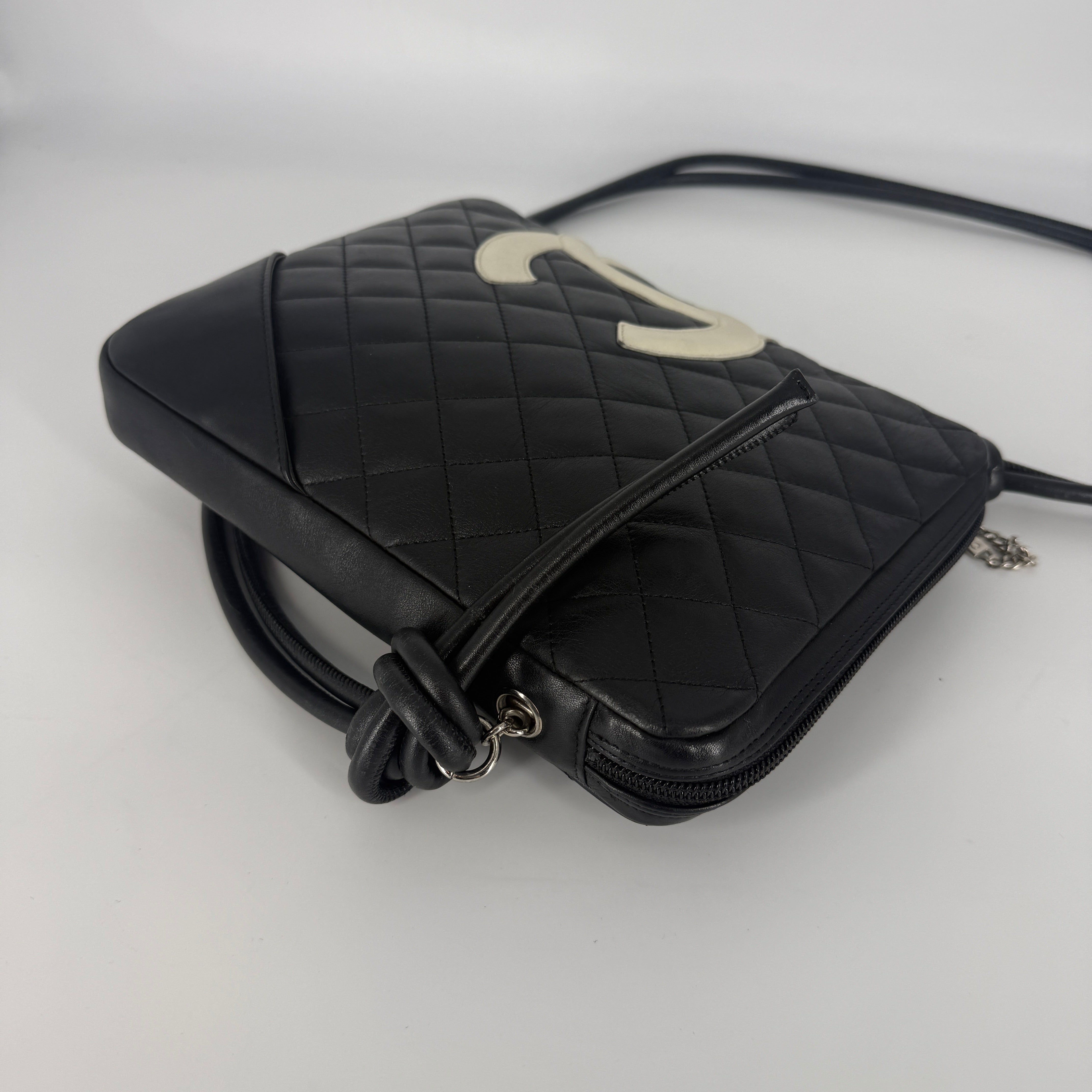 Cambon Line Crossbody Bag – Black & Silver