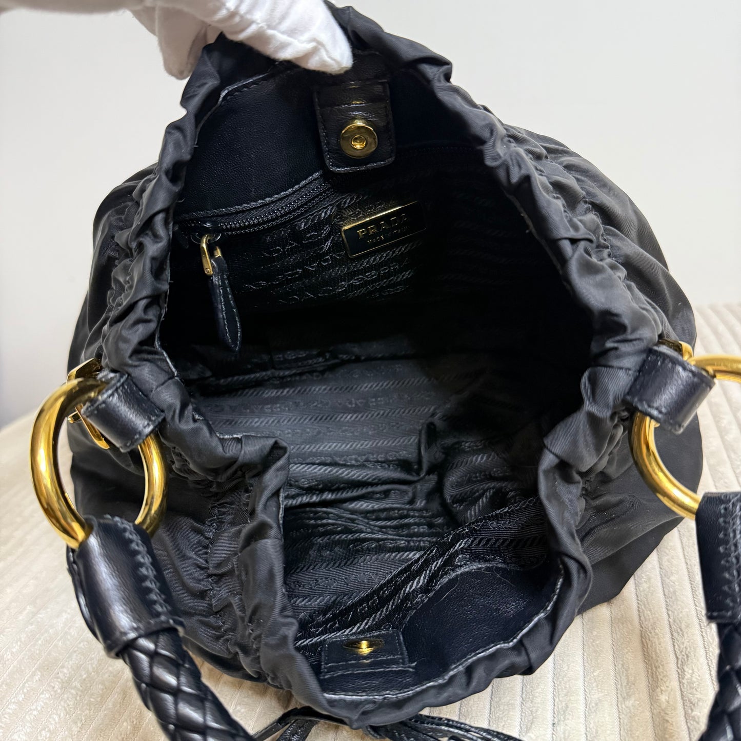 Prada Black Tessuto Shoulder Bag