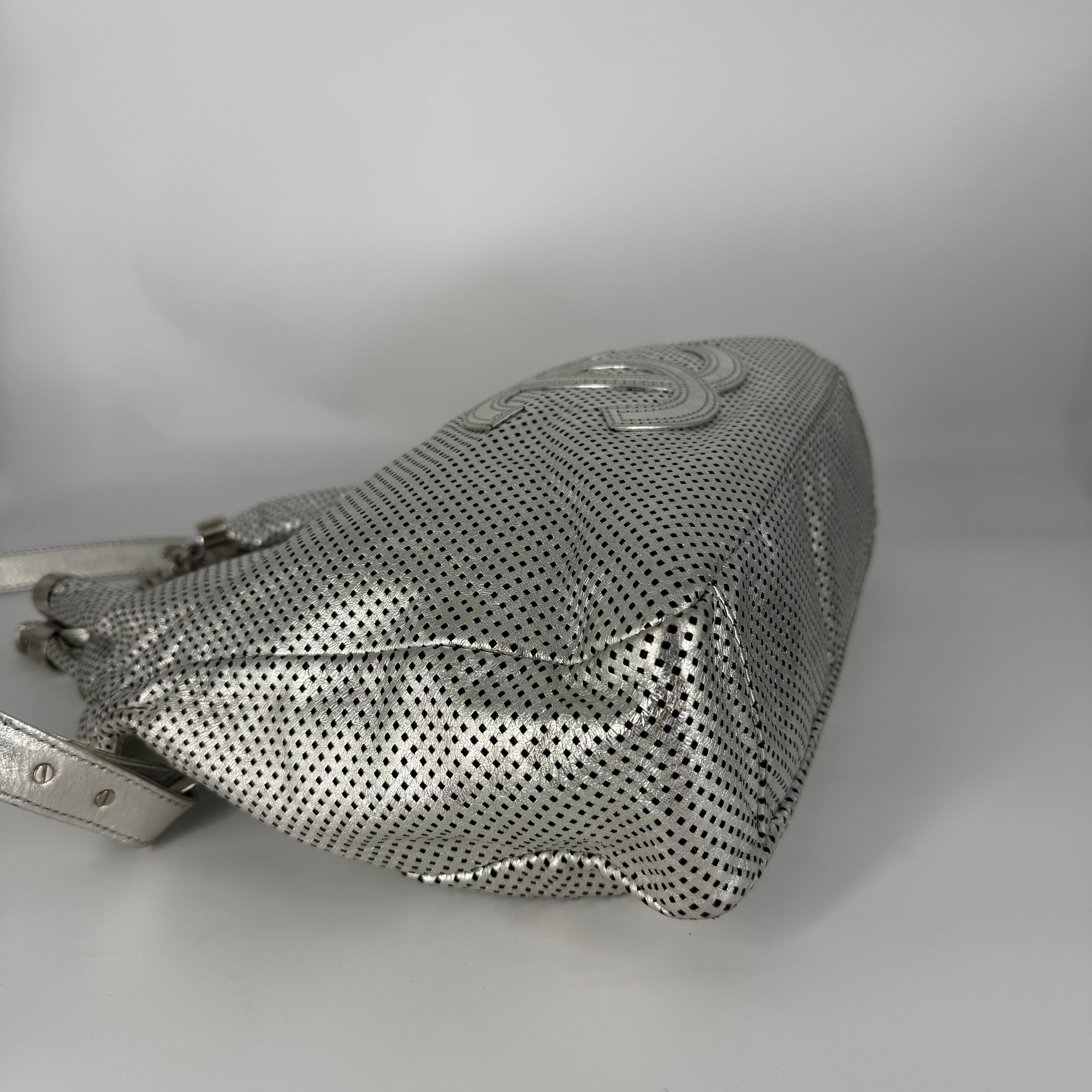 Rodeo Drive Tote – Perforated Leather – Silver Hardware