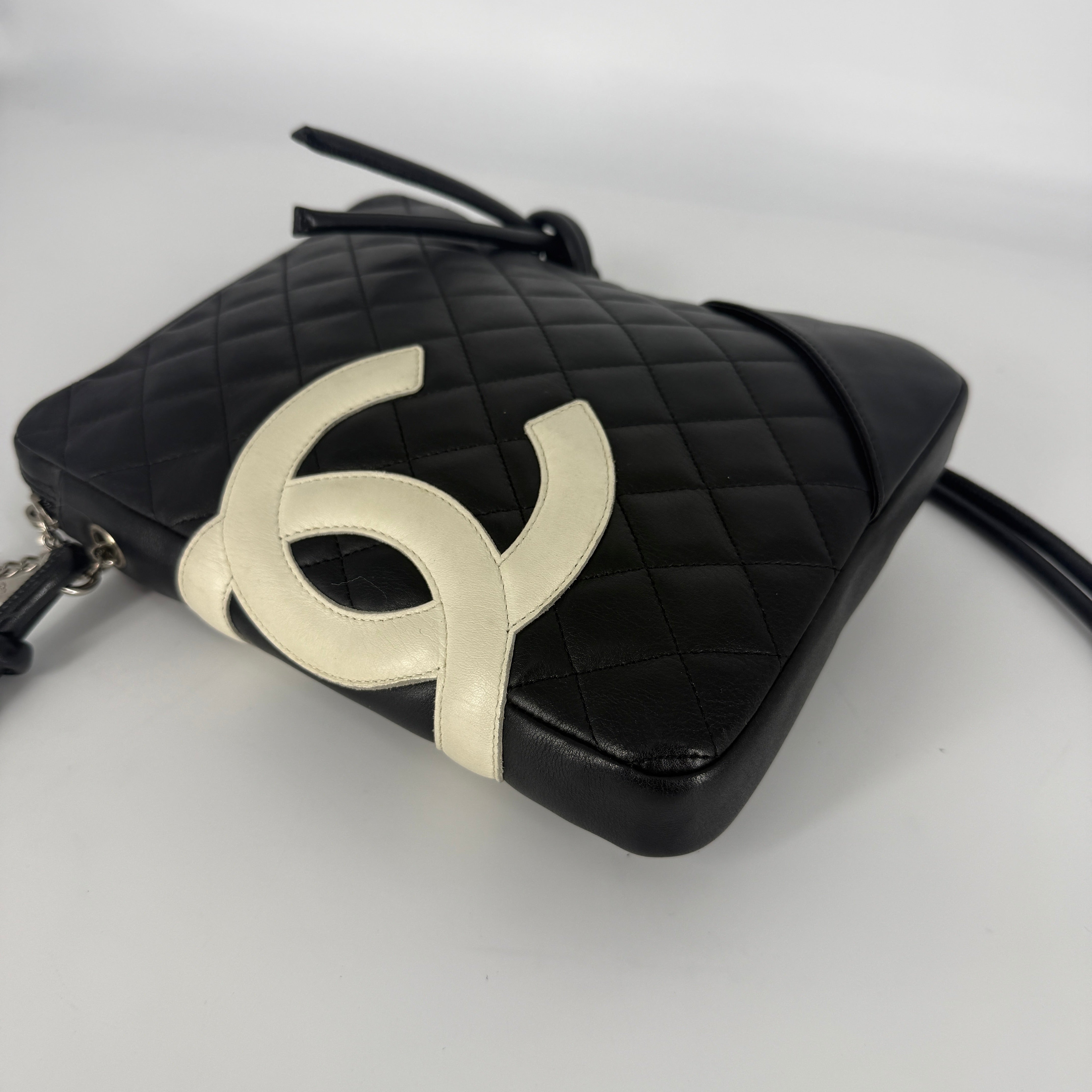Cambon Line Crossbody Bag – Black & Silver
