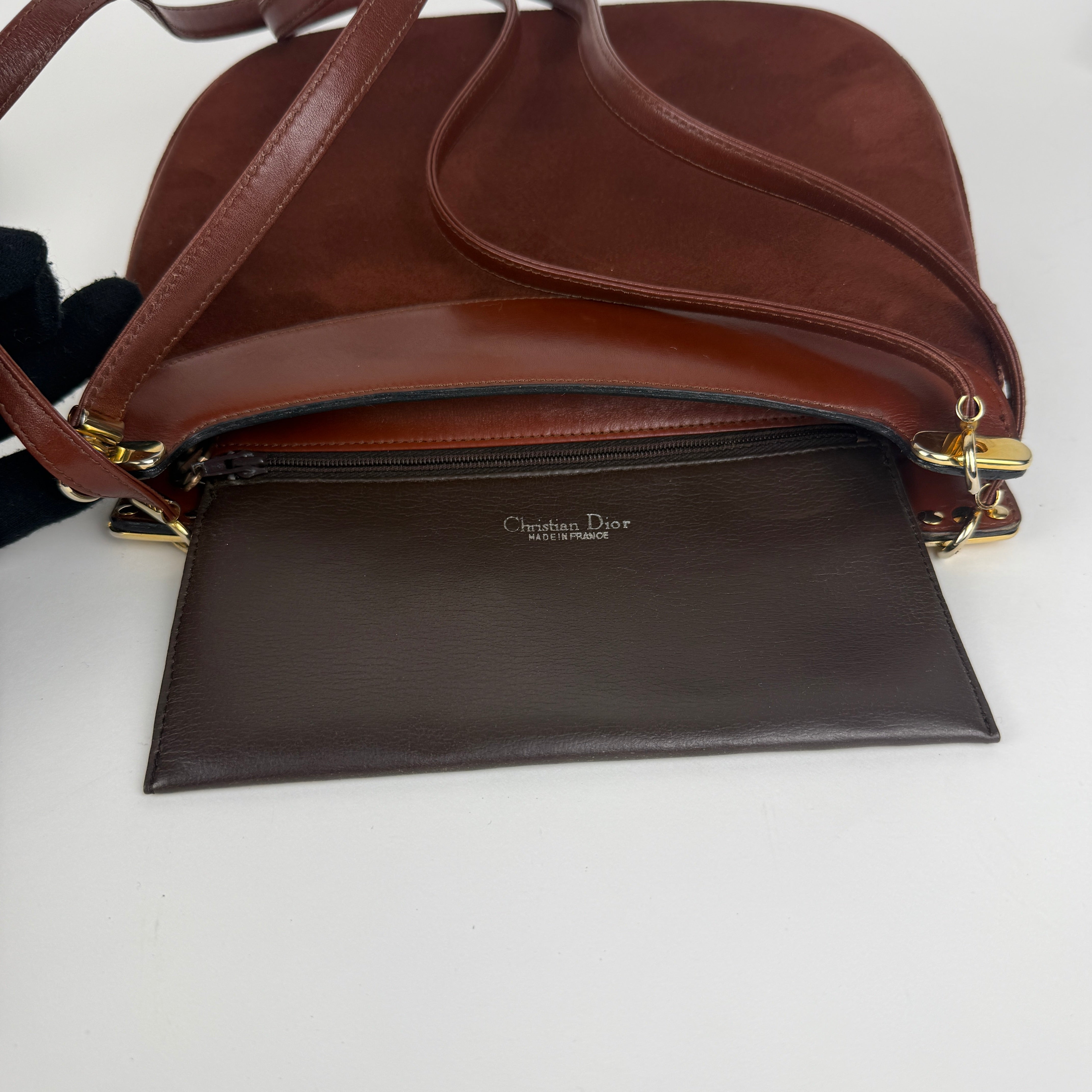 Vintage Suede Hobo Shoulder Bag