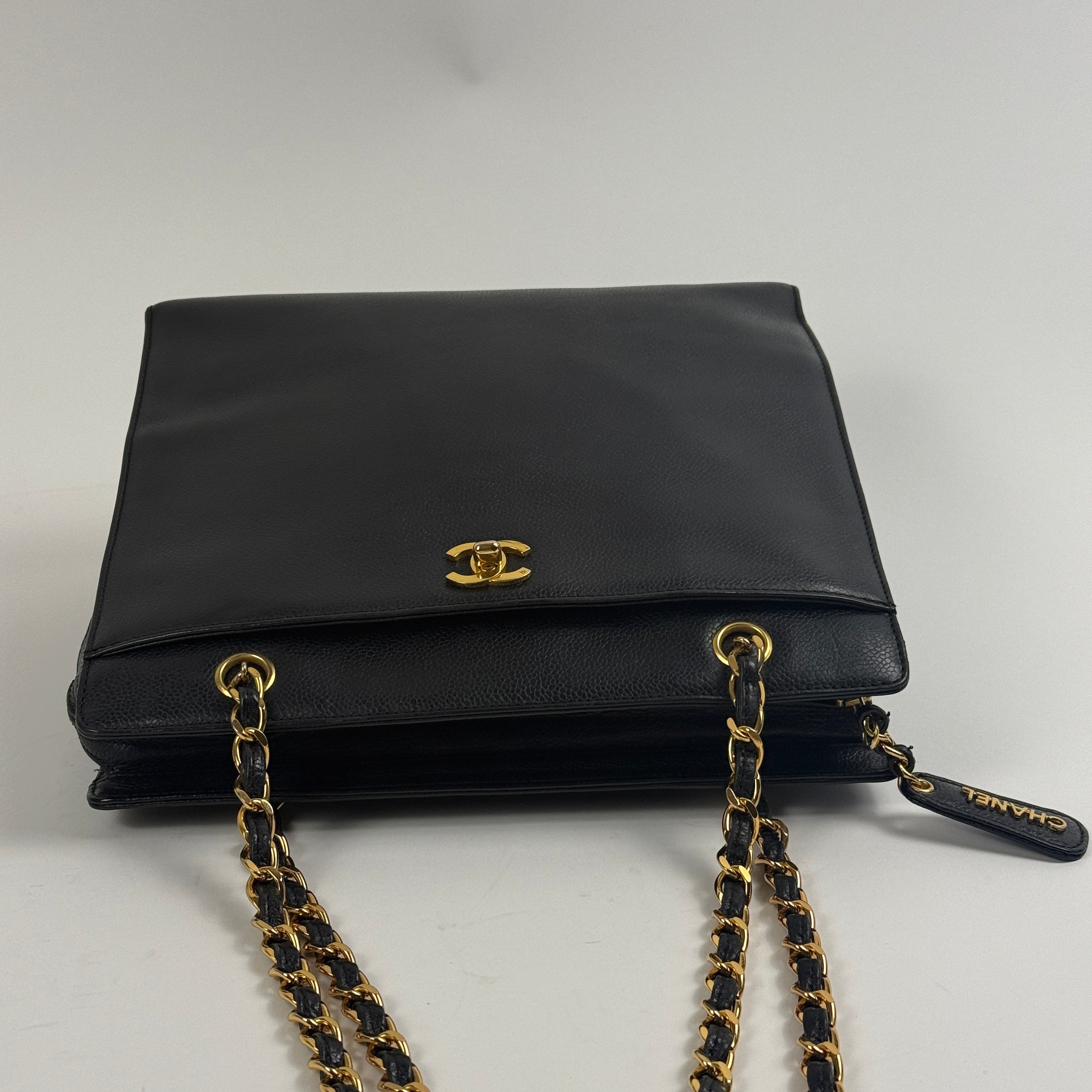 Vintage Caviar Tote — 24K Gold
