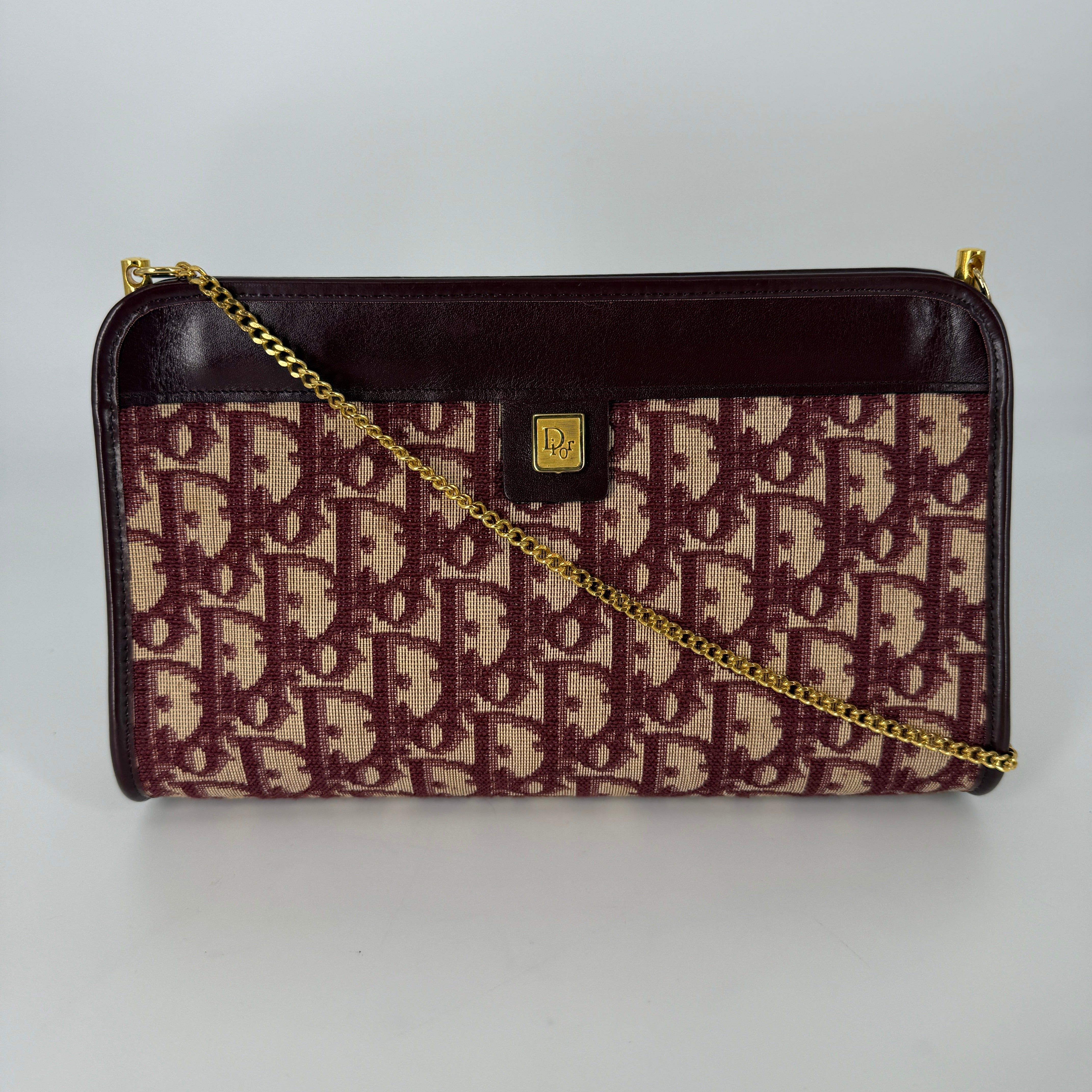 Vintage Chain Clutch — Oblique Canvas & Leather