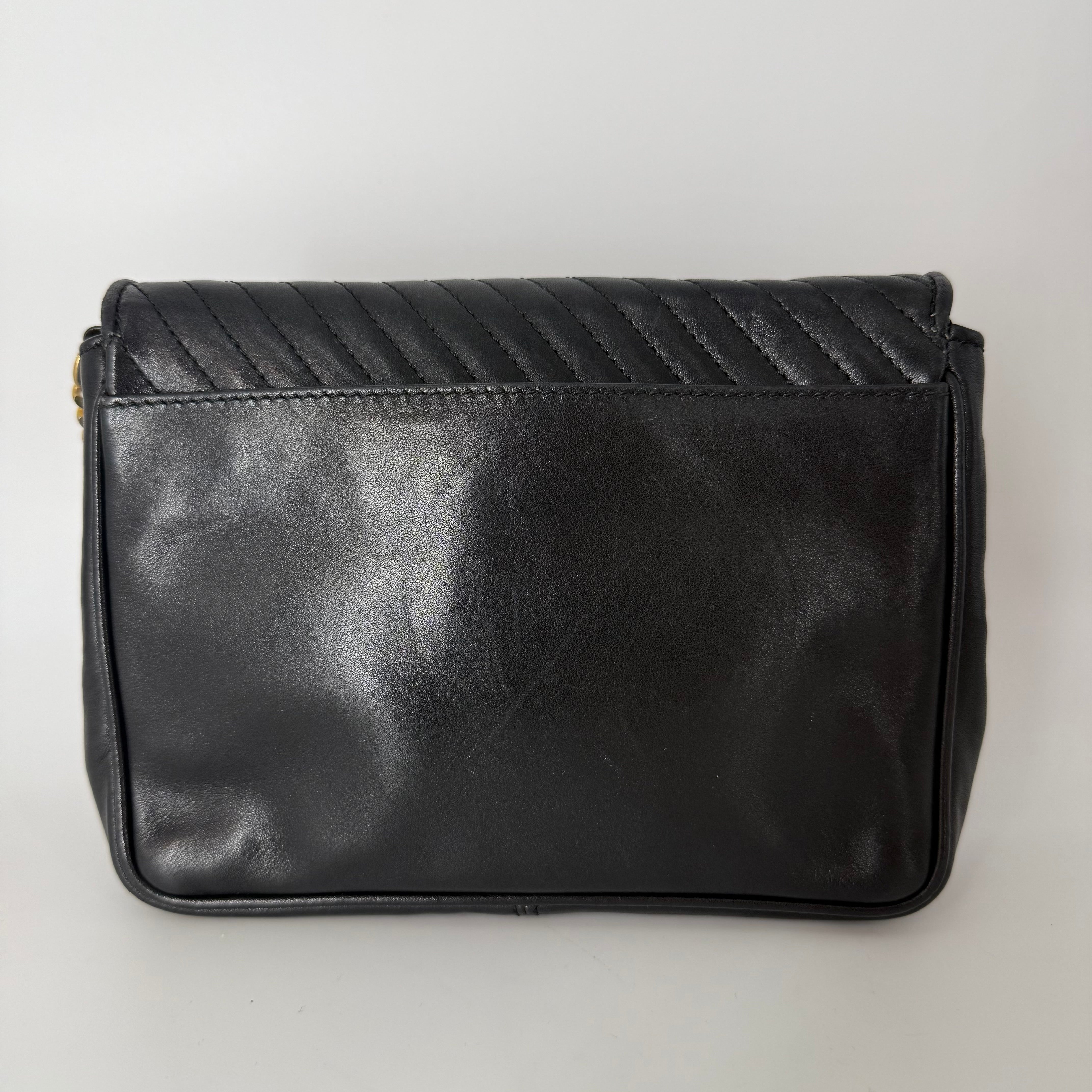 CELINE Leather Chain Shoulder Bag