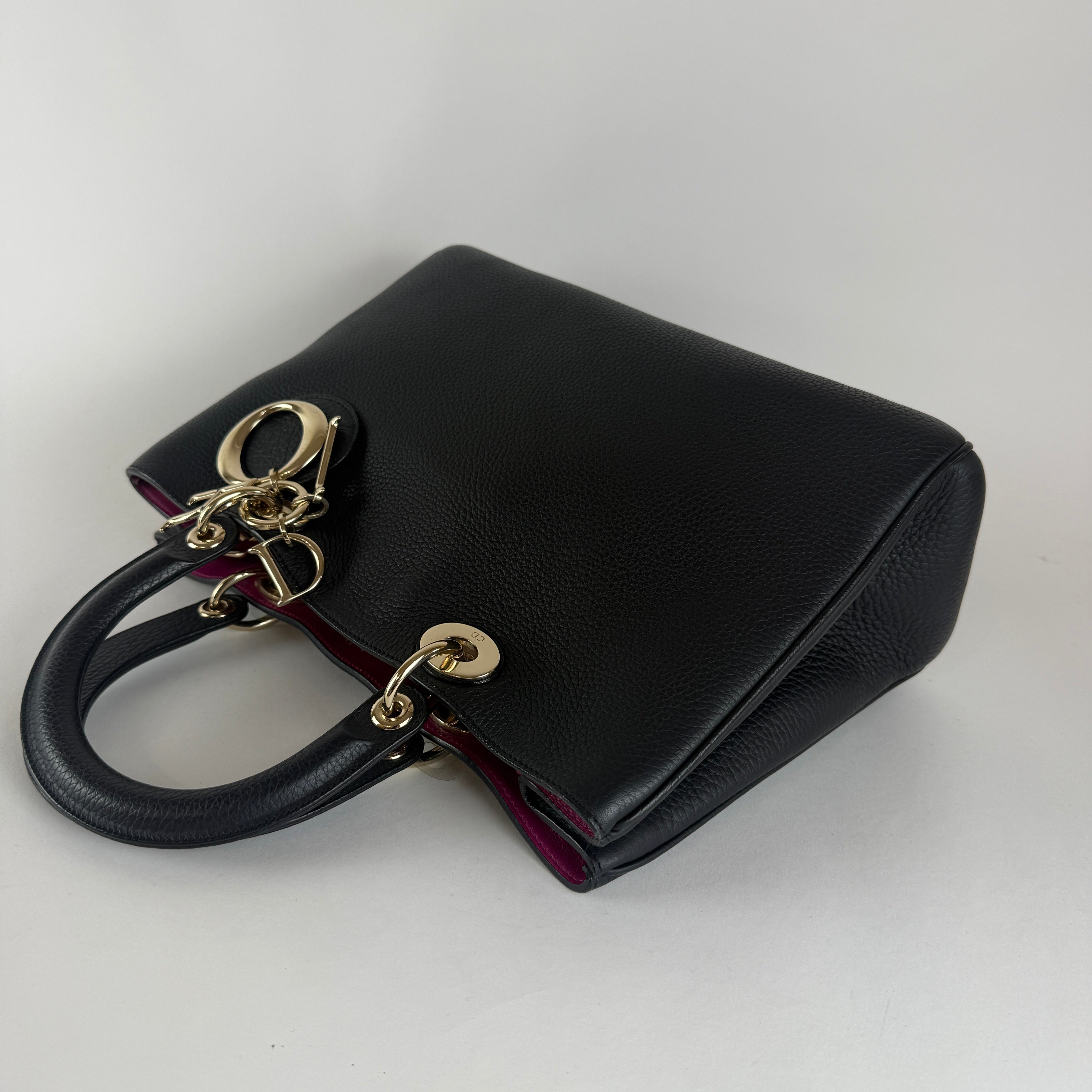 Diorissimo Medium — Black Grained Leather
