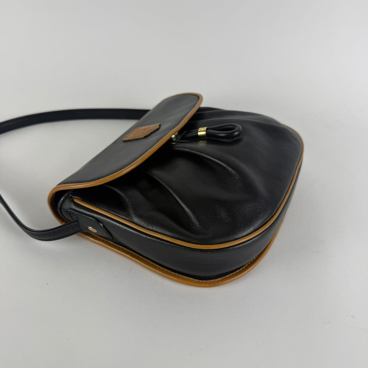 Vintage — Black Leather — Gold-Tone Hardware