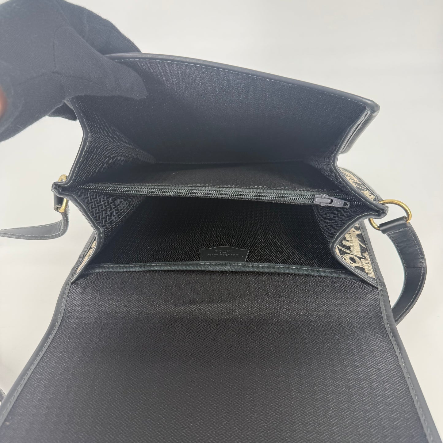 CHRISTIAN DIOR Oblique Canvas Flap Crossbody Bag