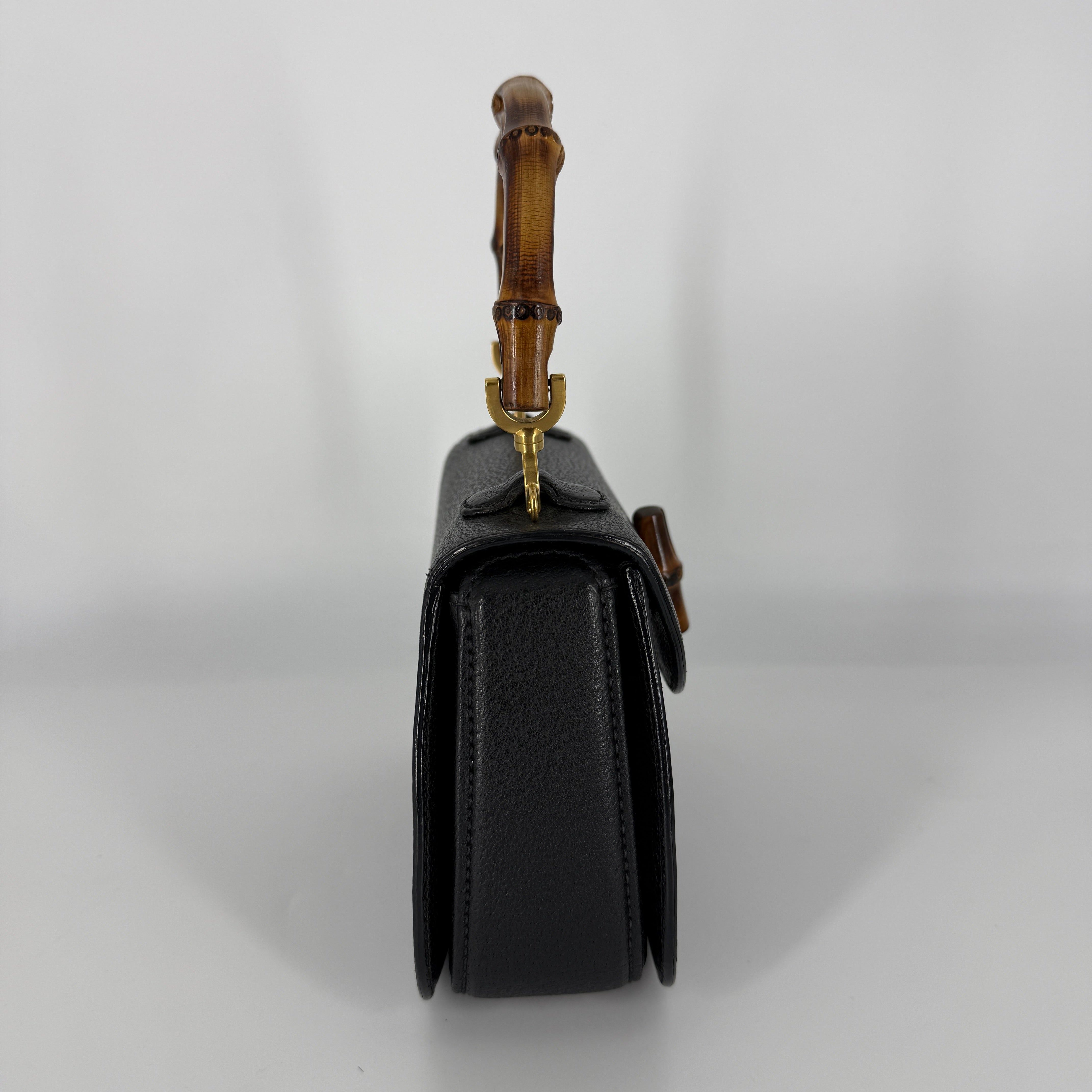 Bamboo Top Handle Bag – Black