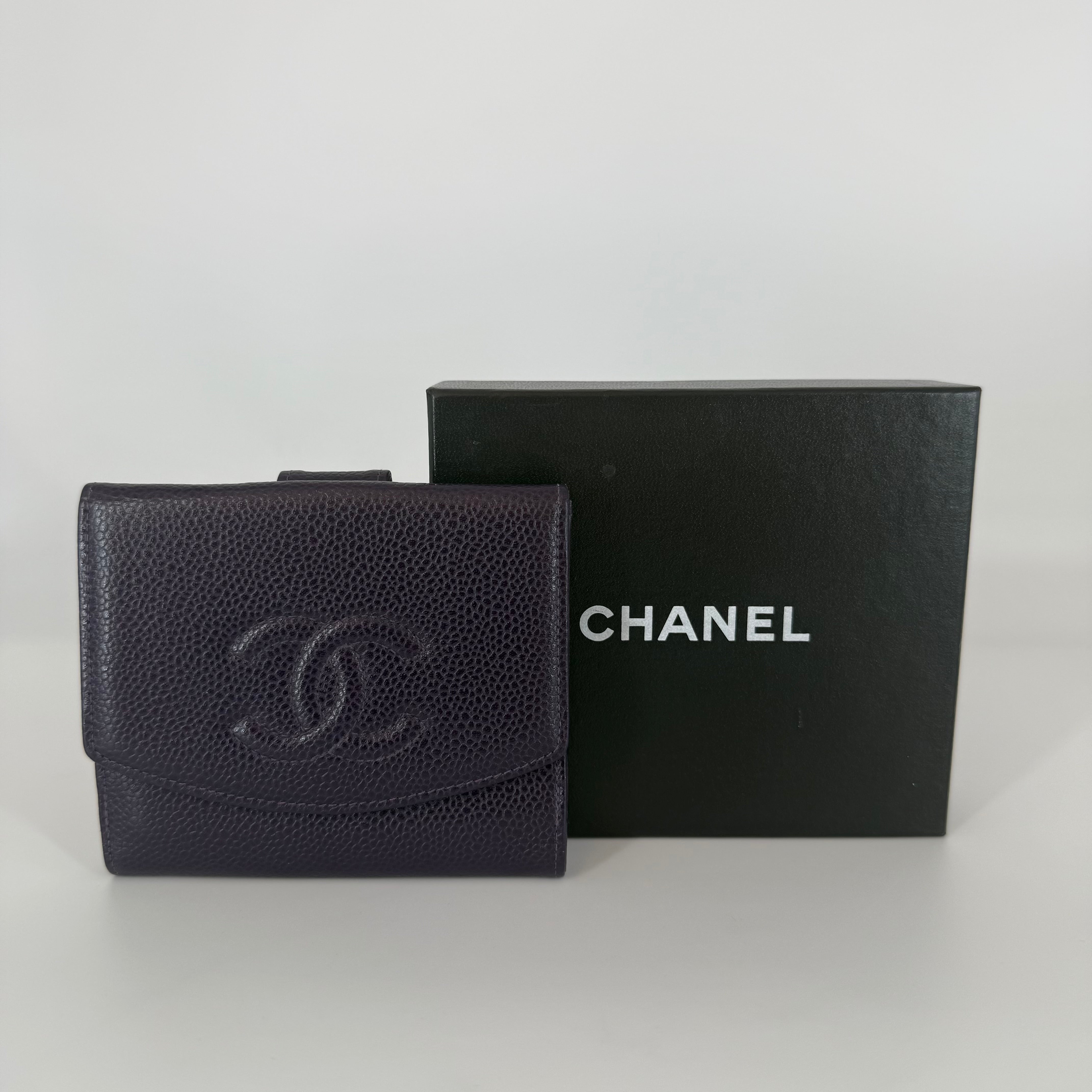 Caviar Leather Wallet – Rare Mauve