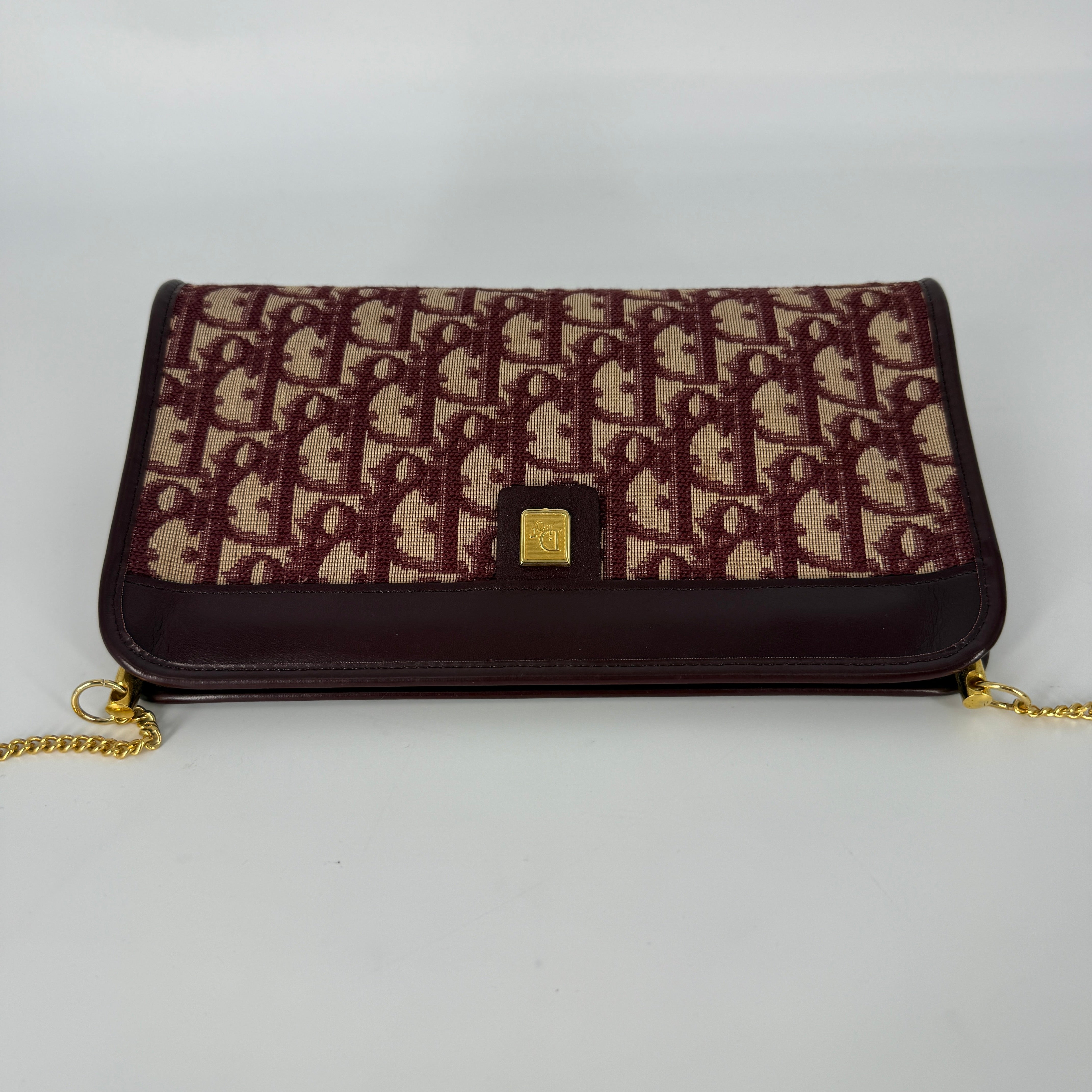 Vintage Chain Clutch — Oblique Canvas & Leather