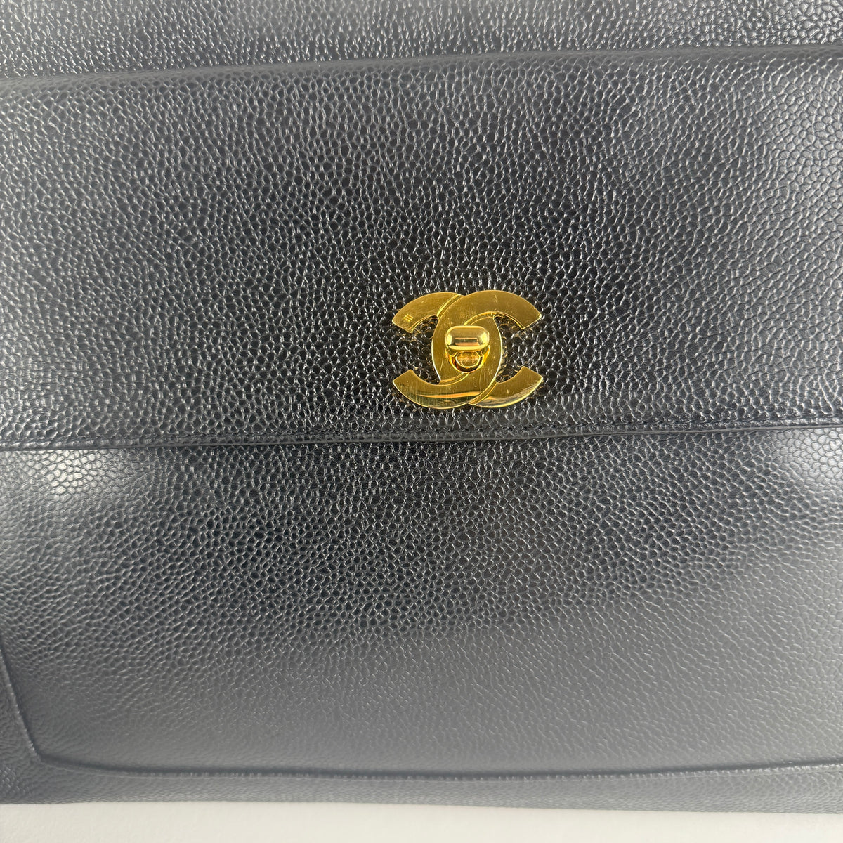 Vintage Tote — Black Caviar Leather — 24K Gold Hardware