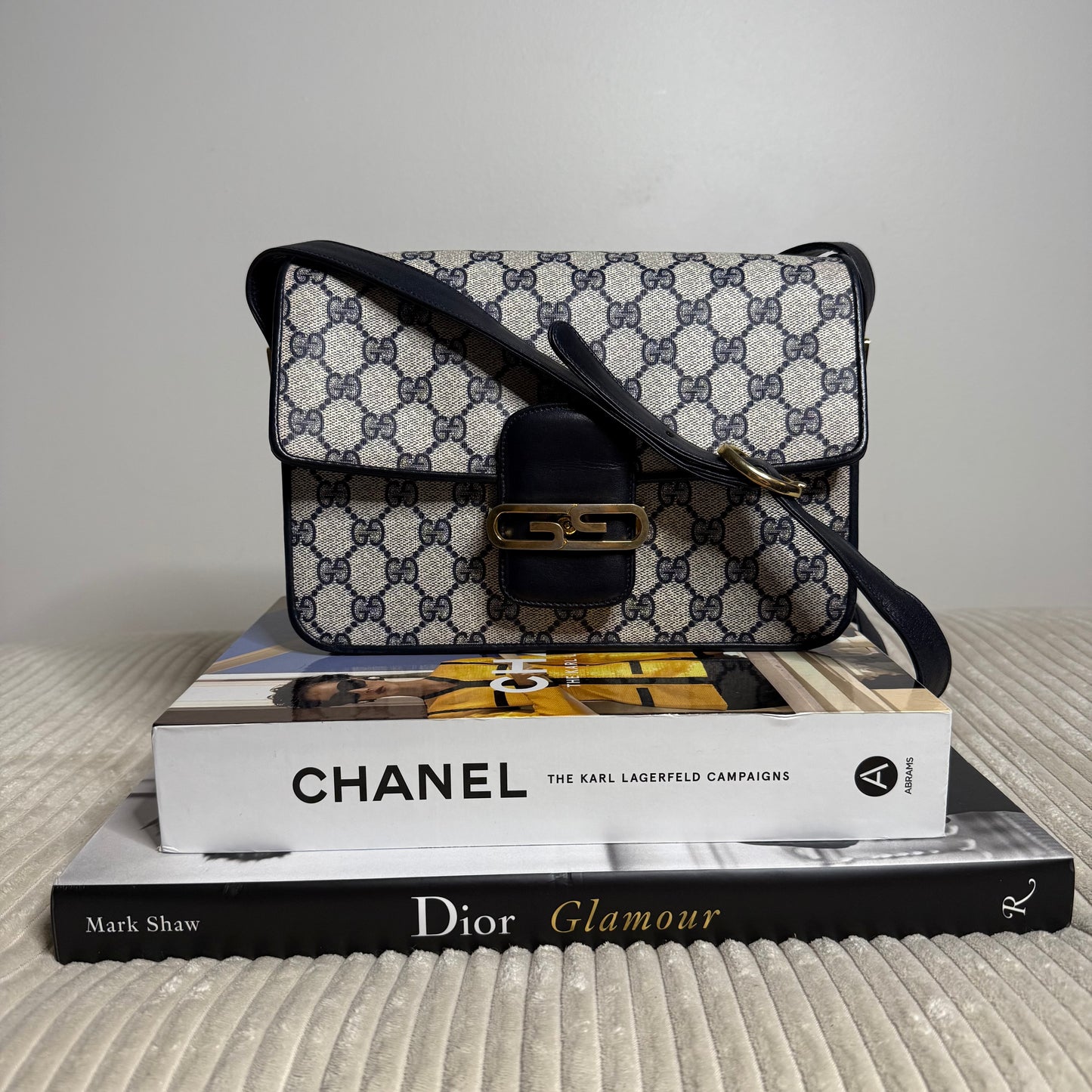 Gucci Navy GG Web Crossbody