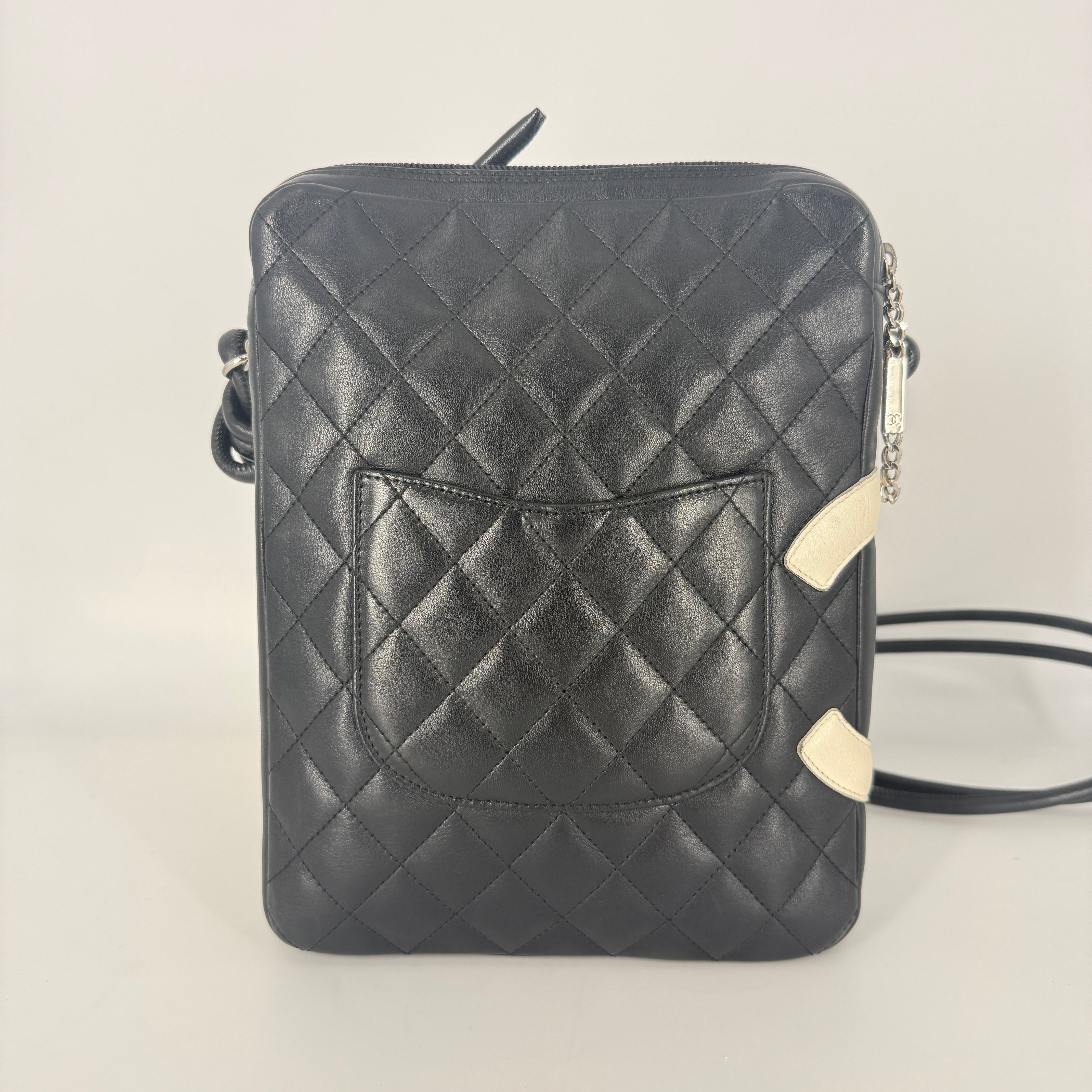 Cambon Line Crossbody Bag – Black & Silver