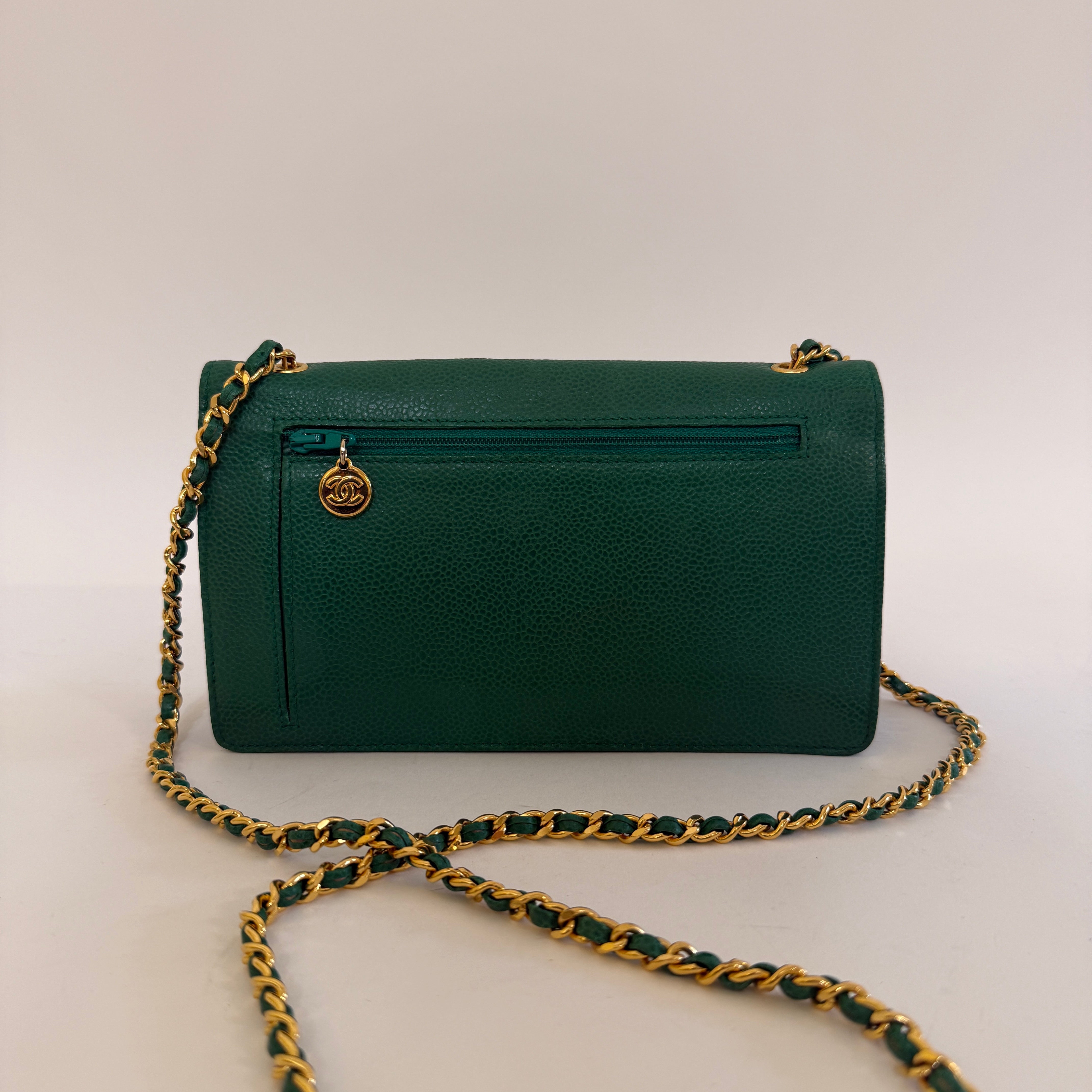 Vintage Caviar Wallet on Chain — 24K Gold