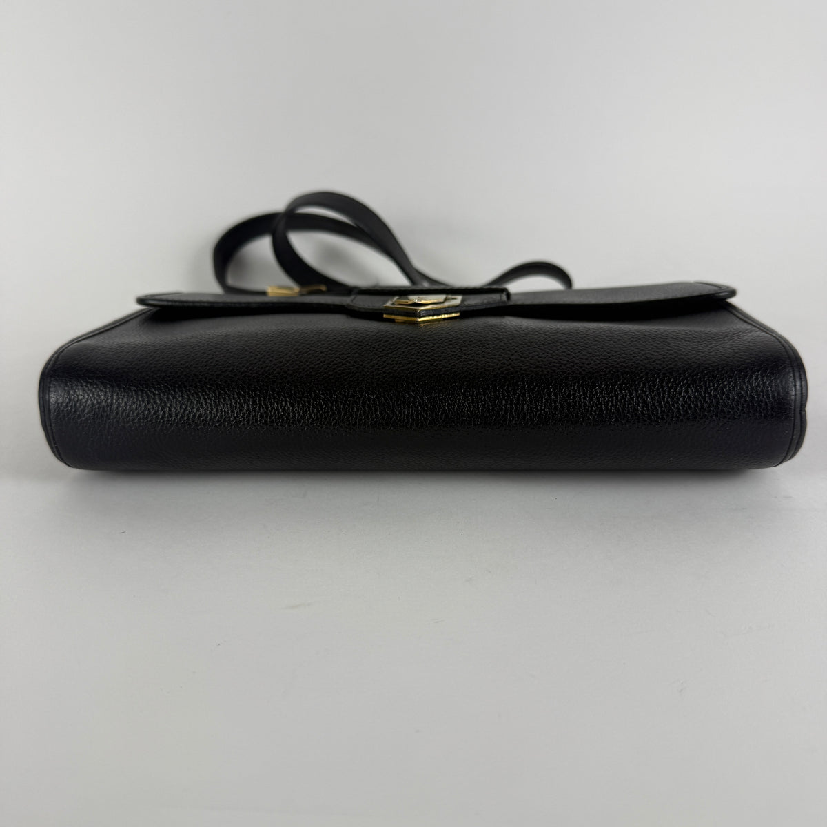 Vintage Crossbody Bag — Black Grained Leather