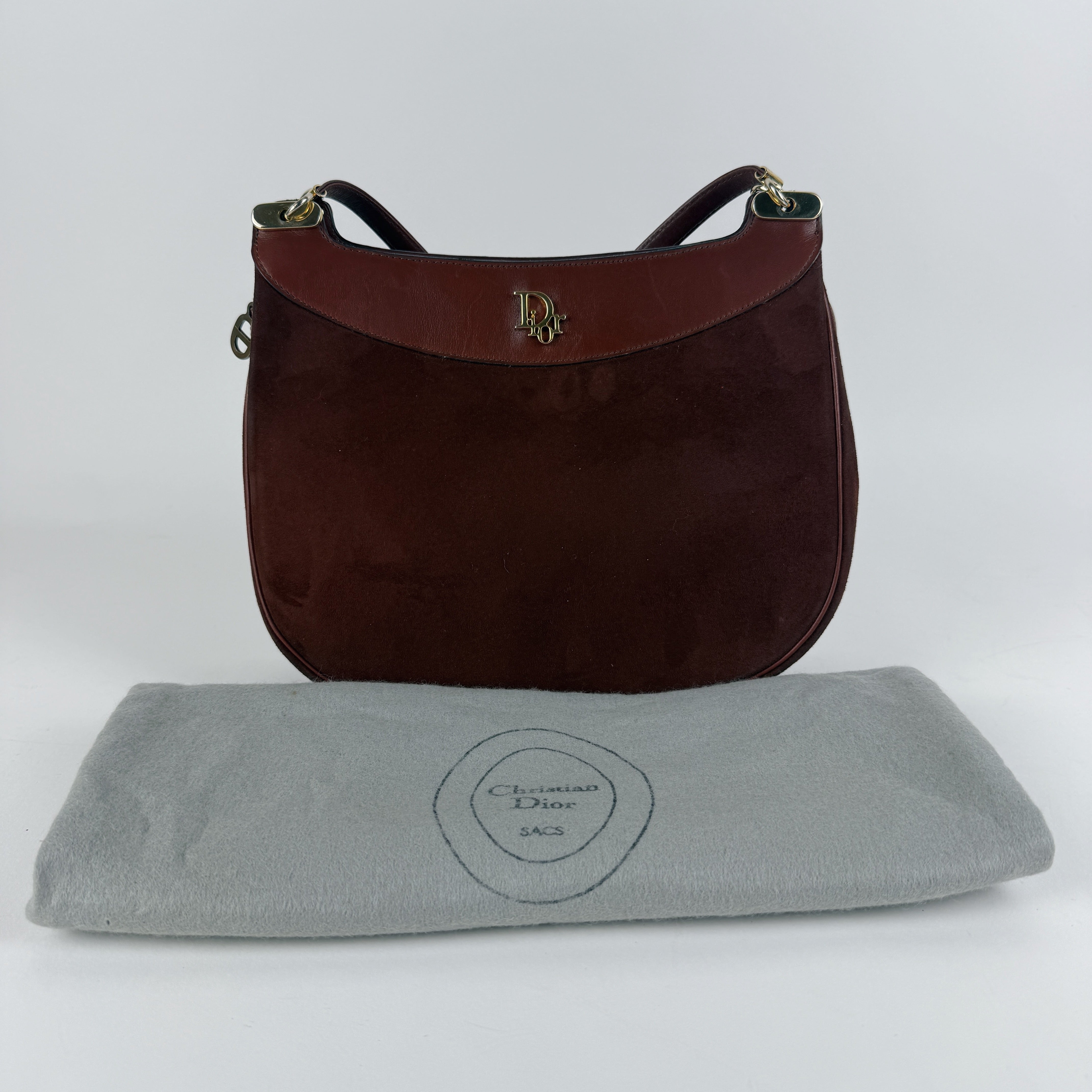 Vintage Suede Hobo Shoulder Bag